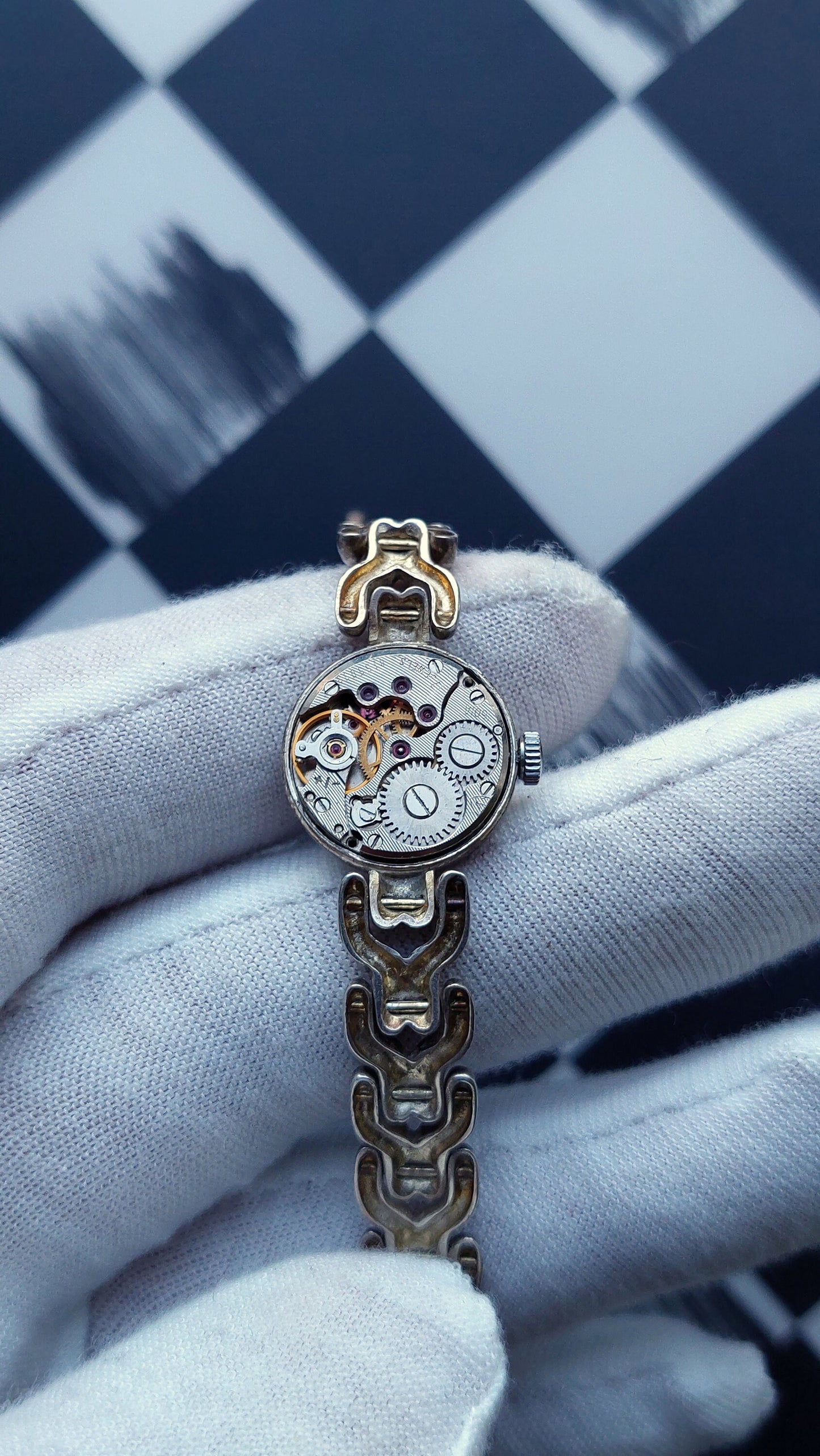 Sterling silver watch, Soviet watch "Chaika" ,Vintage Watch,