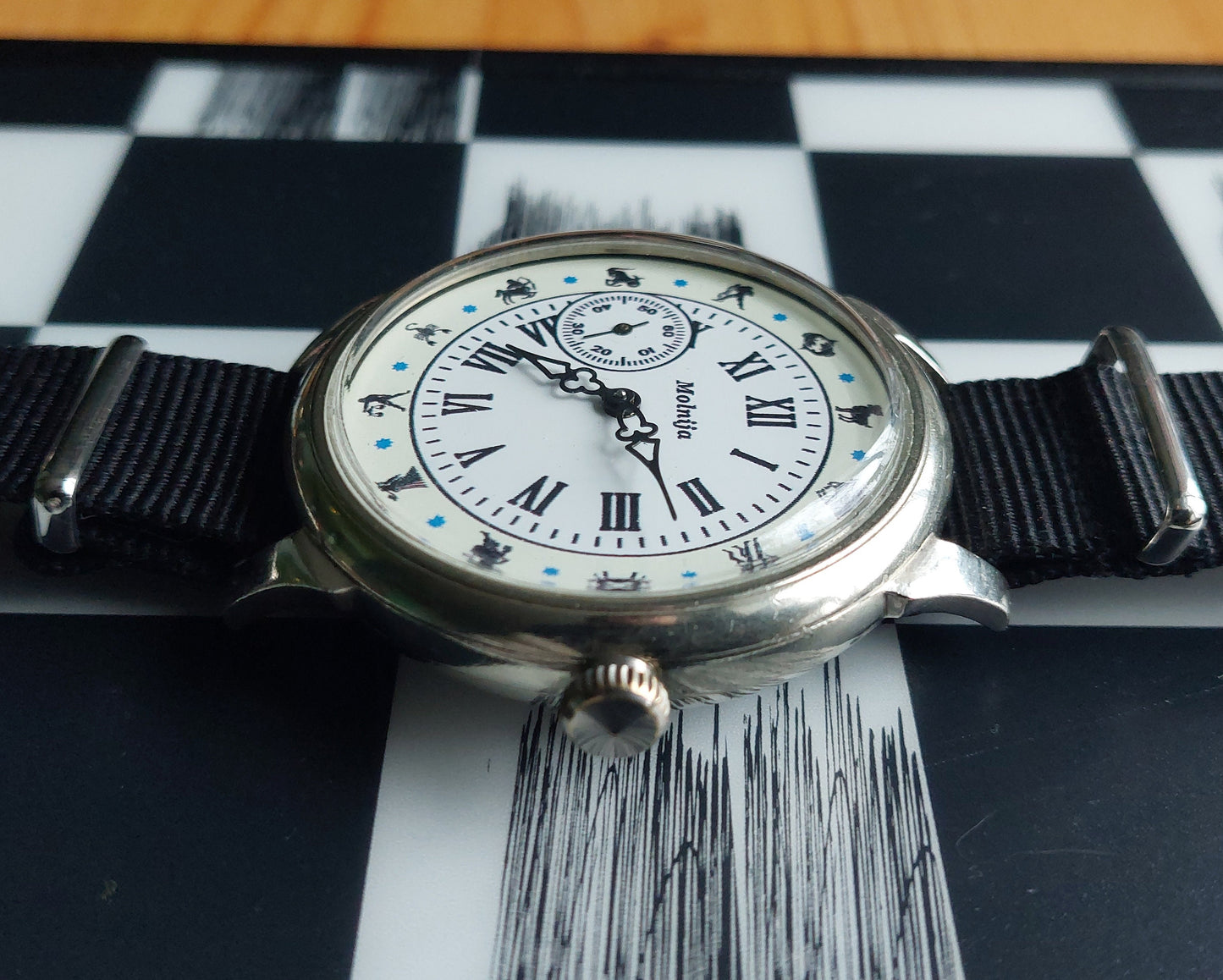 Soviet watch "Molnija"- Zodiac signs watch, Vintage Watch ,Pocket watch, Ukraine watch