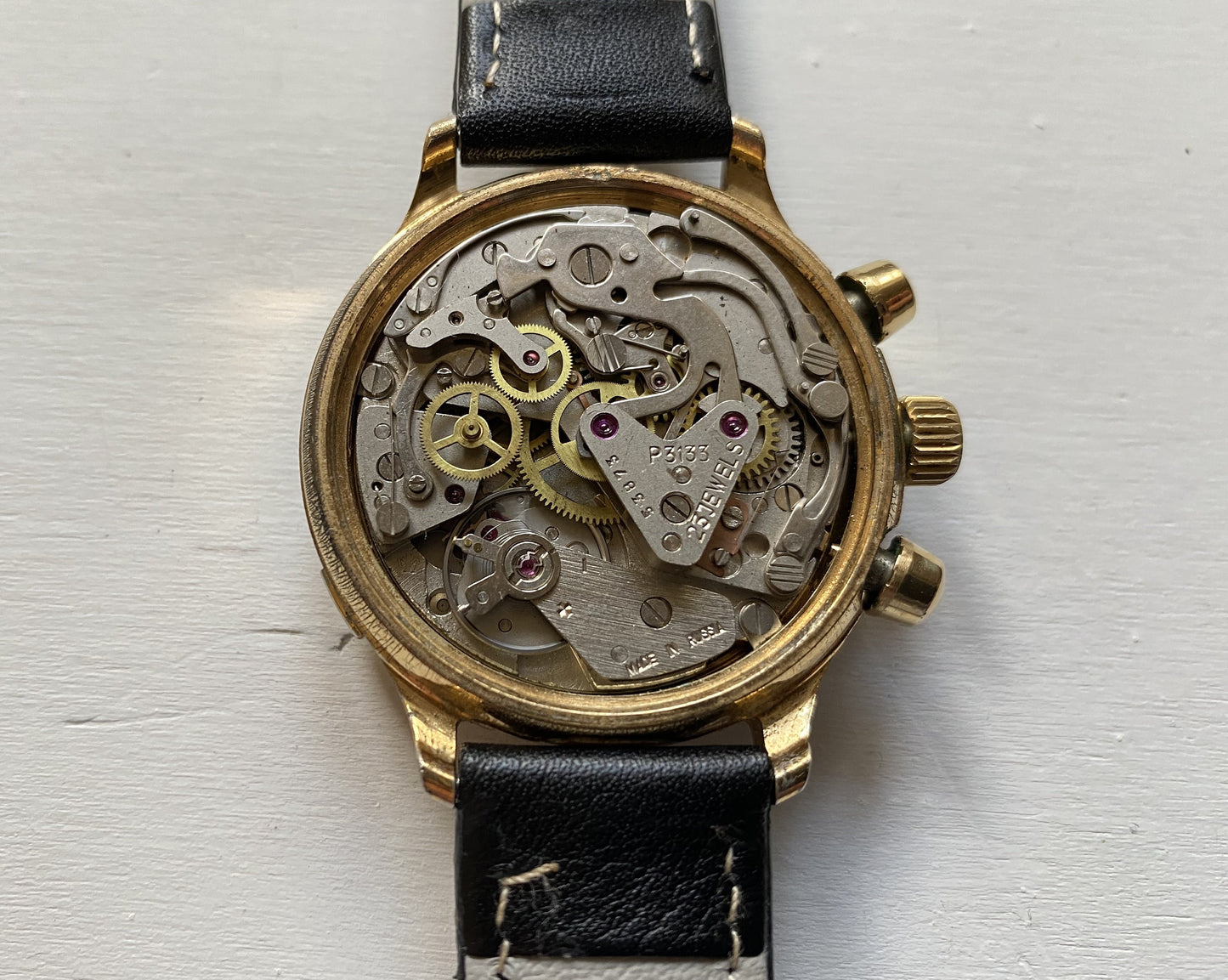 Chronograph "Poljot", Soviet watch Vintage Watch Gilded Watch Ukraine watch Mens watch Mechanical watch watch, air force watch