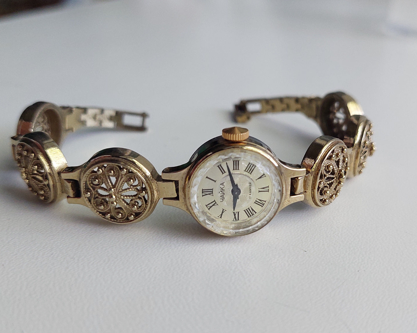 Soviet watch beautiful gold plated bracelet , watch "Chaika" , Vintage Watch ,Womens watch , Mechanical watch