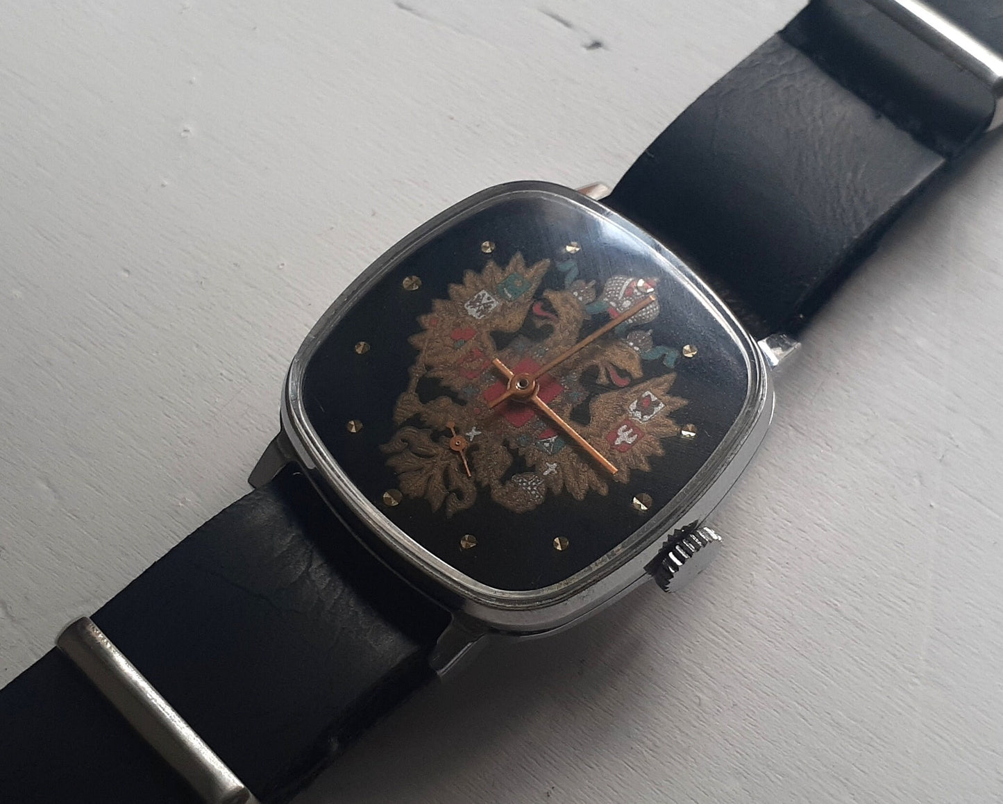 Soviet watch "Pobeda" , Two-headed eagle watch, Ukraine watch-Mens watch -Mechanical watch- men's wristwatch working