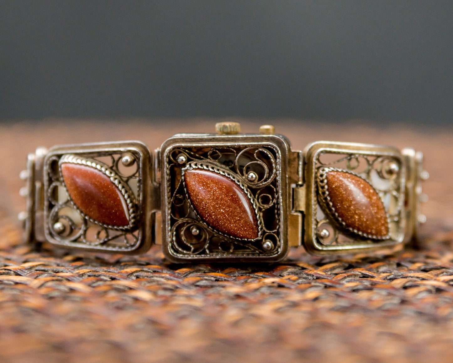 Soviet watch "Chaika" with cat's eye bracelet, Vintage Watch ,Ukraine watch ,Womens watch , Mechanical watch