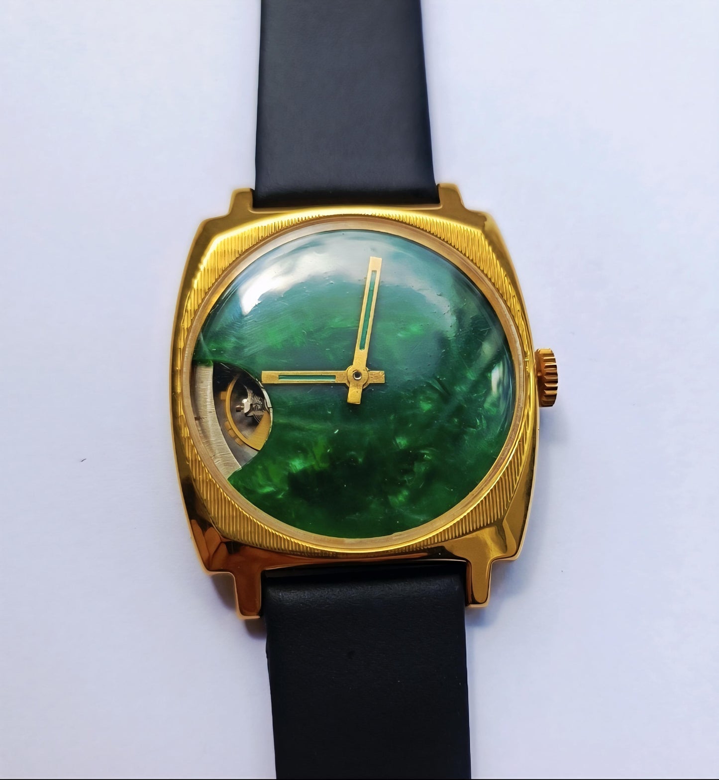 Soviet watch "Pobeda" - Malachite watch - open balance watch