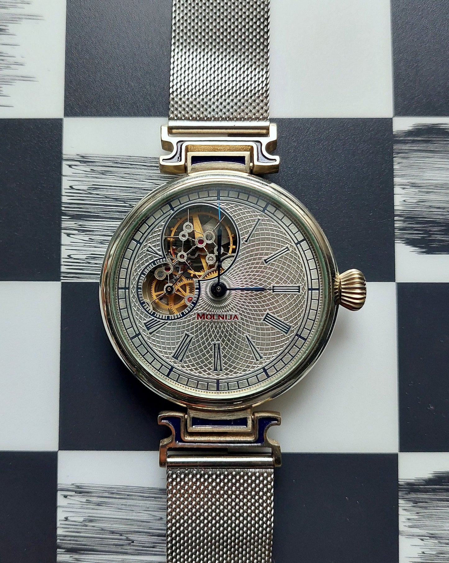 Soviet watch "Molnija"- "Open Balance watch"