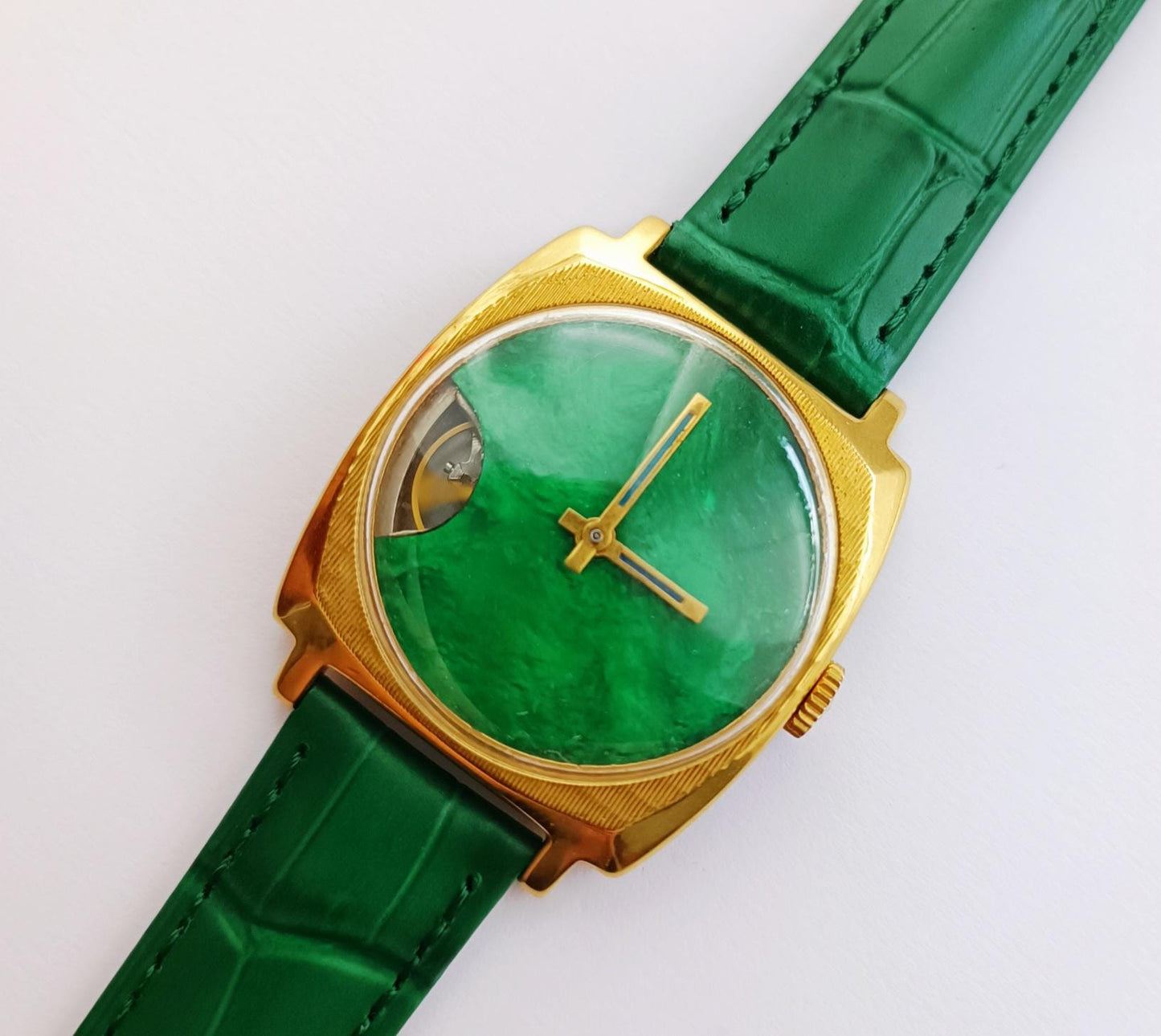Soviet watch "Pobeda" - Malachite watch - open balance watch