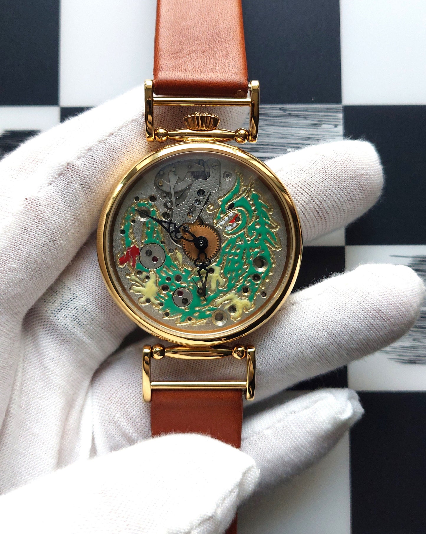 Soviet watch "Molnija"- Dragon watch, Engraved watch, Personalized watch