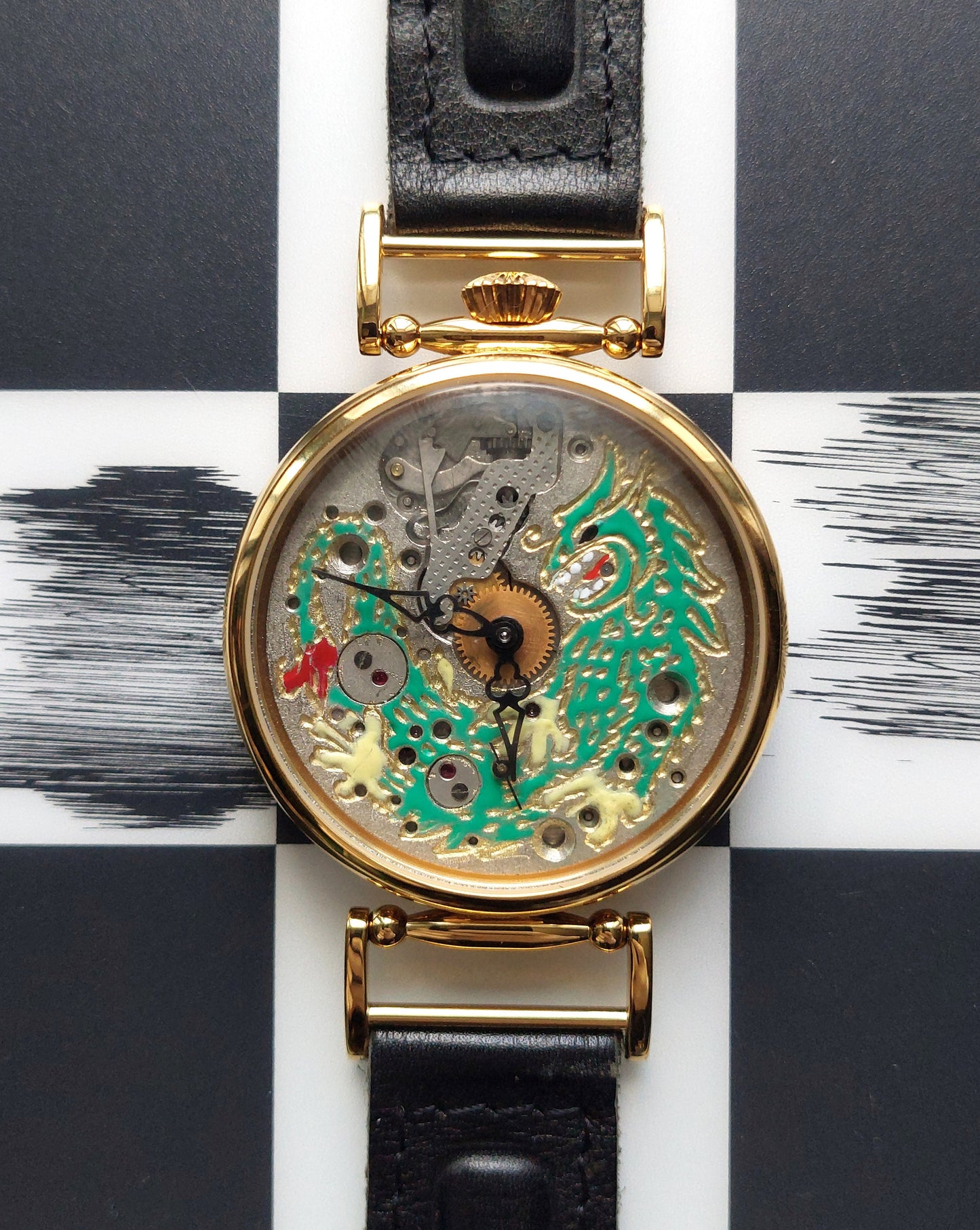 Soviet watch "Molnija"- Dragon watch, Engraved watch, Personalized watch