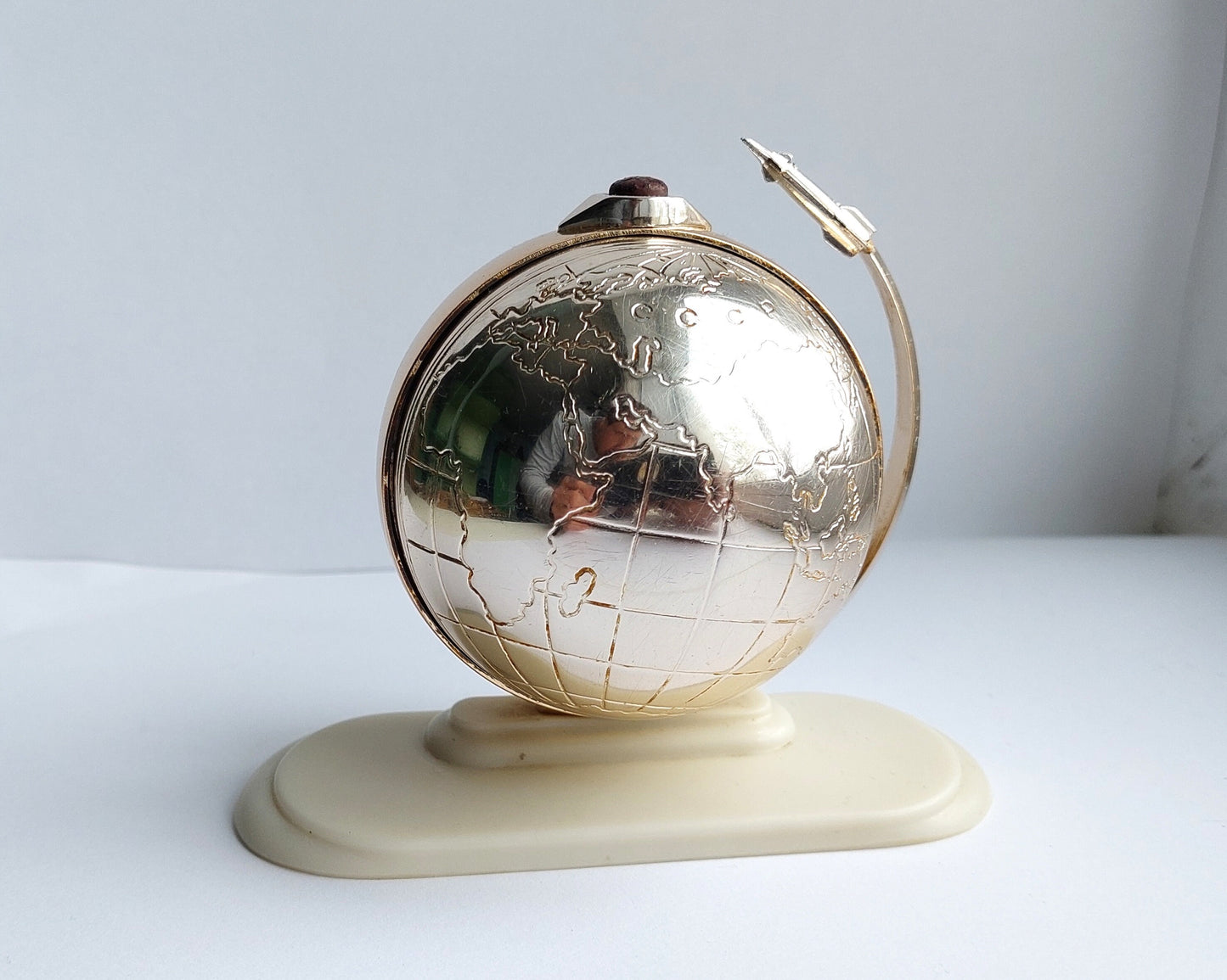 Vintage alarm clock "Earth" ,Soviet clock, Earth clock , Mechanical clock , space flight clock ,
