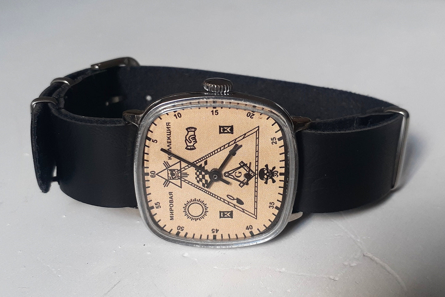 Masonic watch, Soviet watch "Signs of Masons" , Ukraine watch, Vintage Watch ,Mens watch