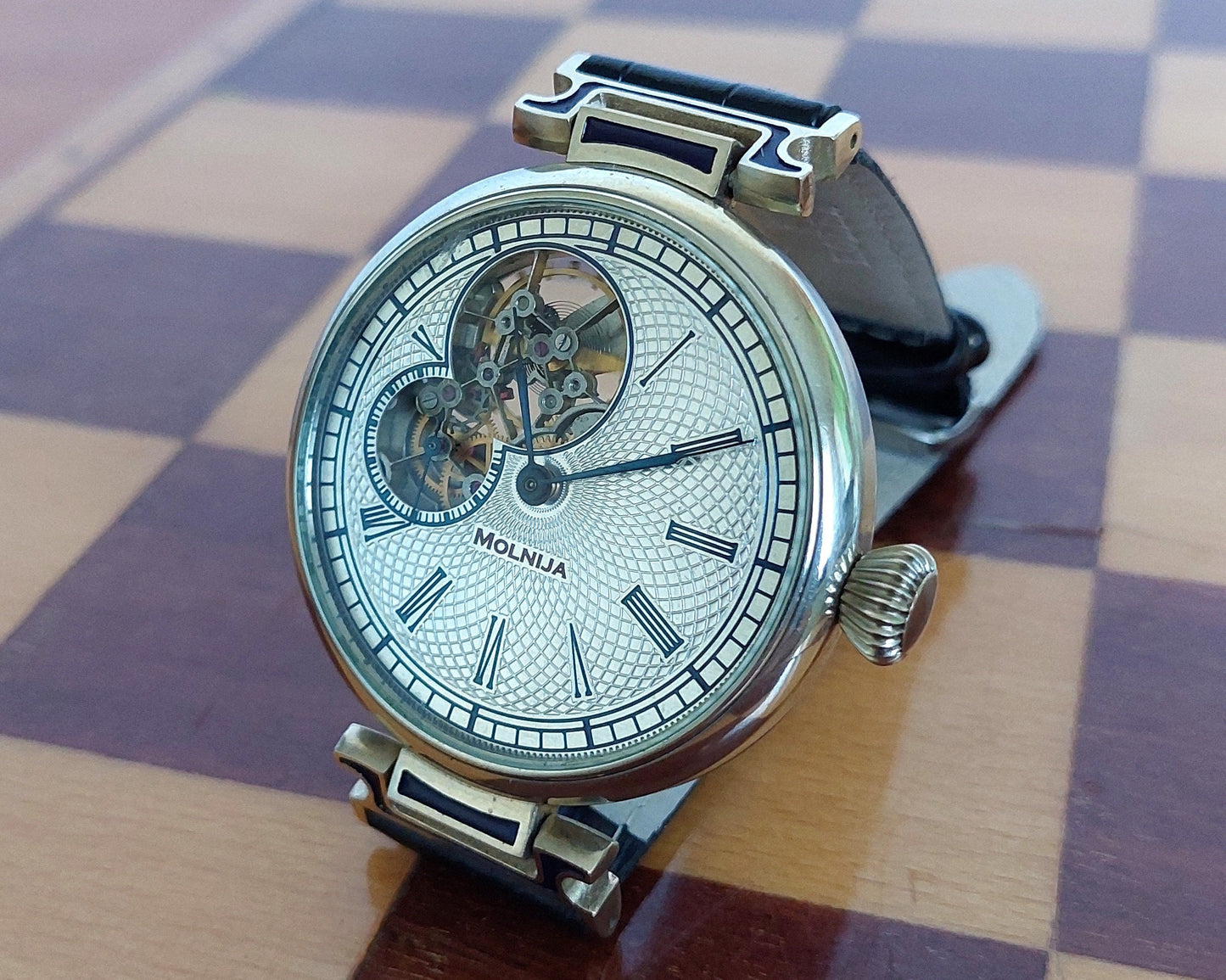 Soviet watch "Molnija"- "Open Balance watch"