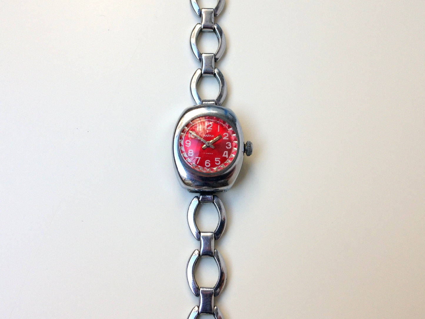 Soviet watch "Chaika", Russian watch ,Vintage Watch, Mechanical watch ,ladies watch red watch