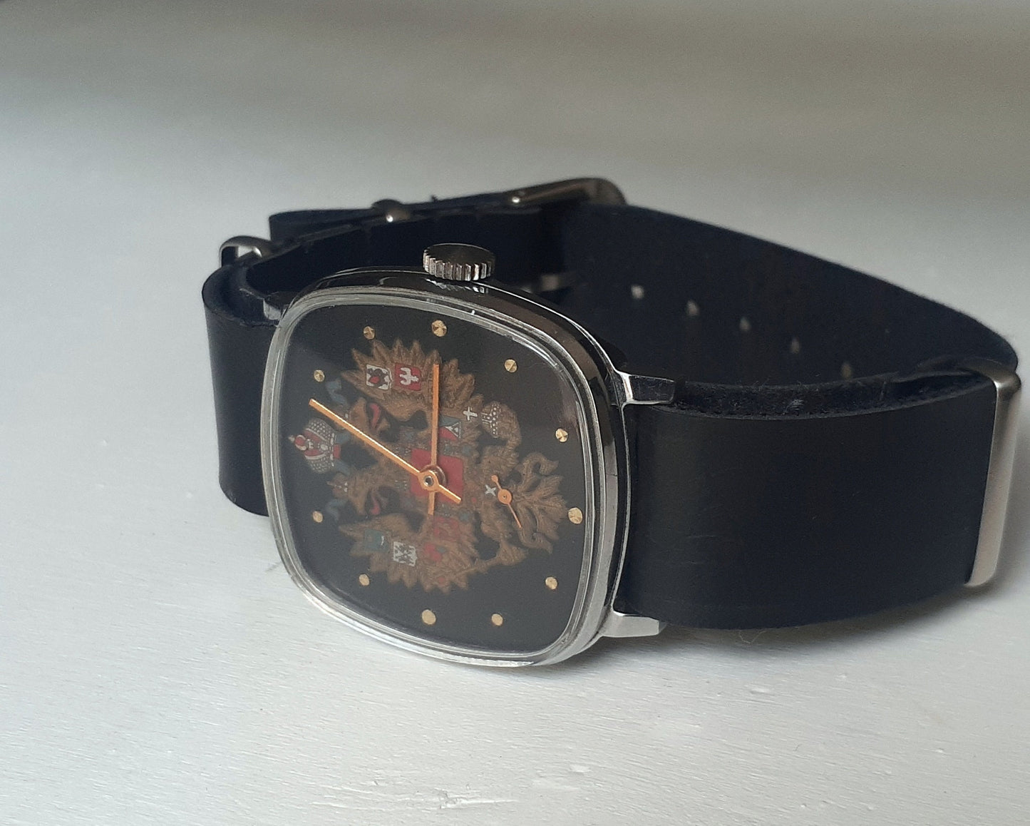 Soviet watch "Pobeda" , Two-headed eagle watch, Ukraine watch-Mens watch -Mechanical watch- men's wristwatch working