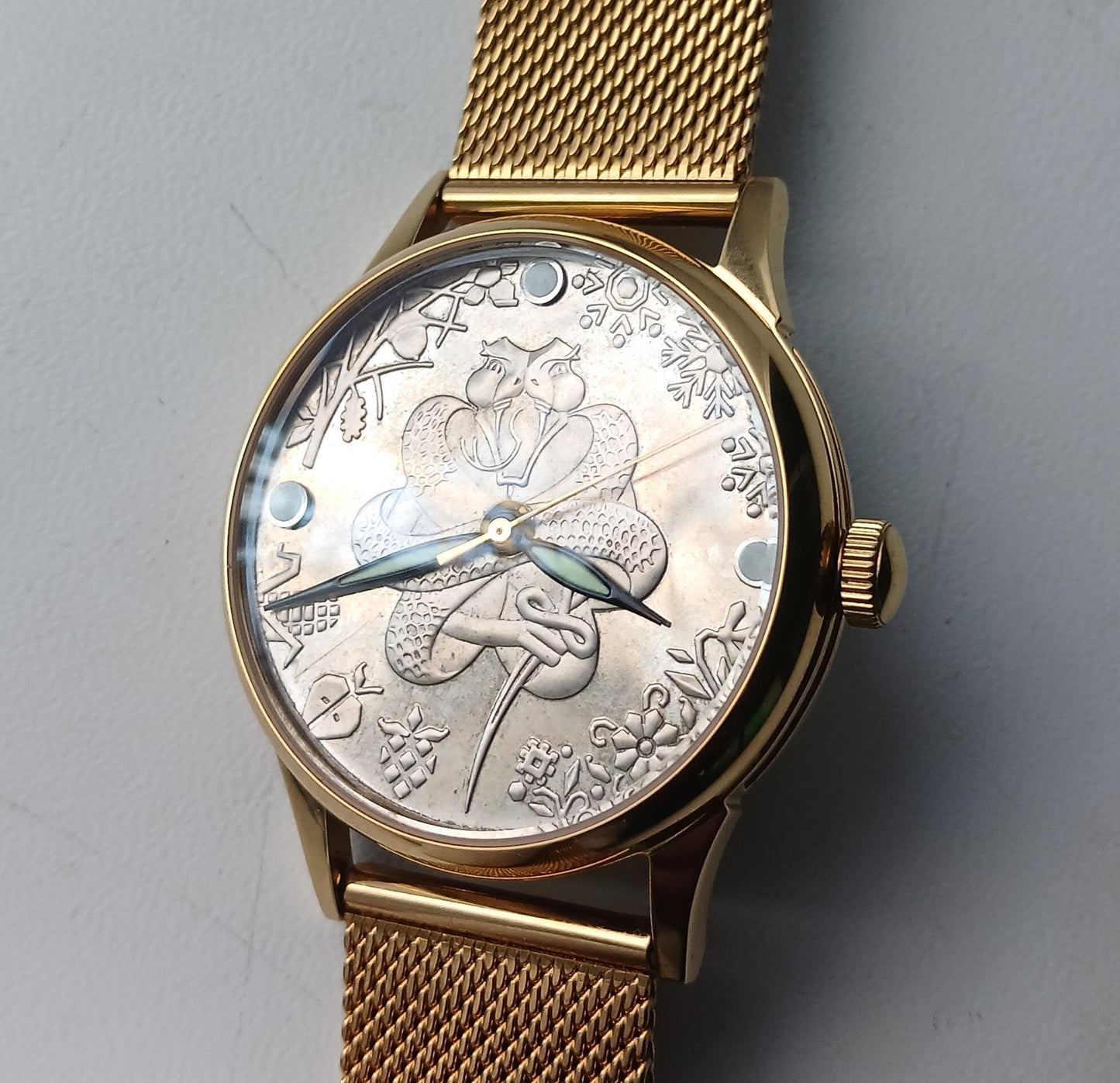 Soviet watch , Snake watch, Coin watch, Snake Coin watch, Silver coin watch