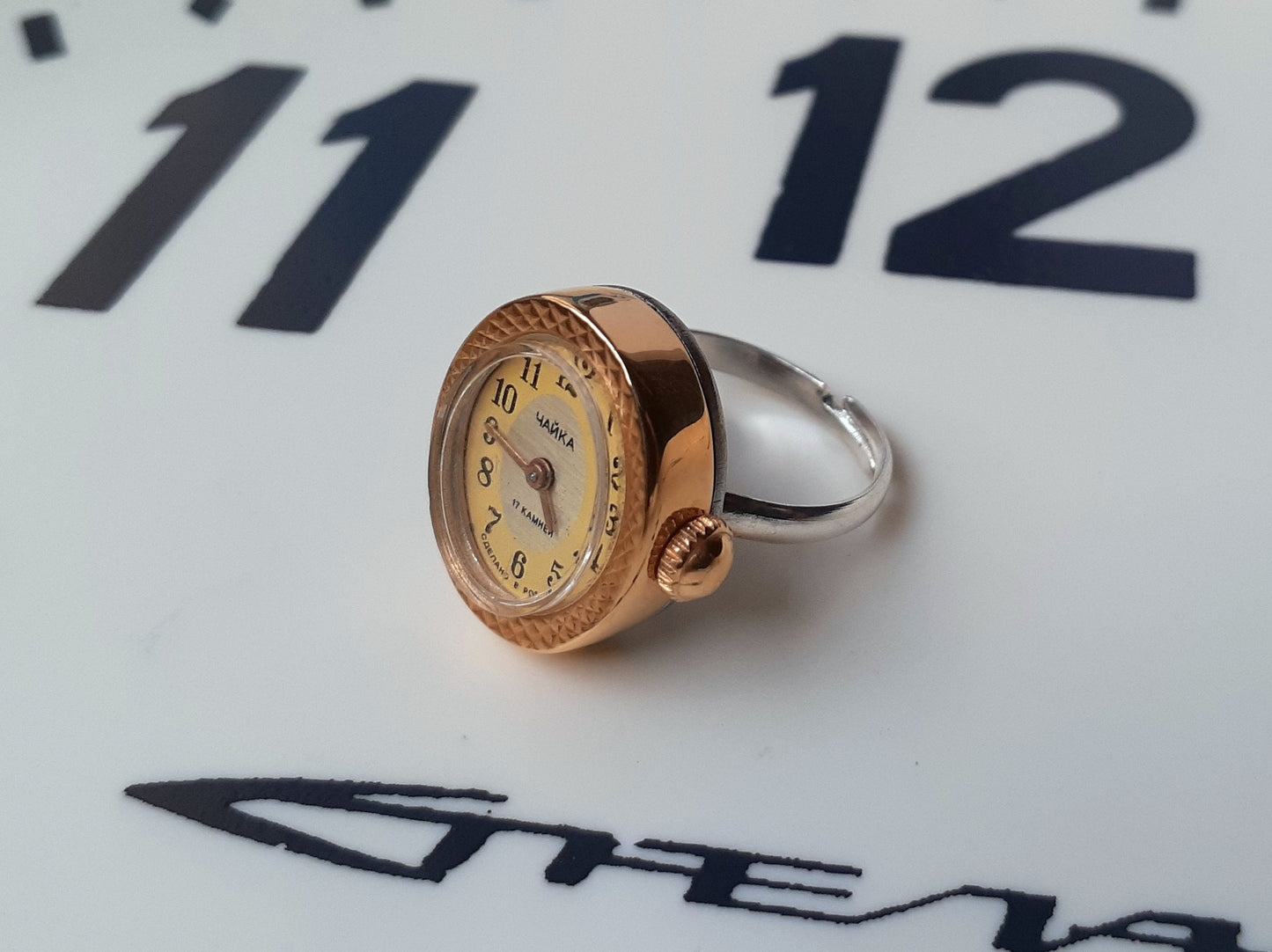 Ring watch "Chaika", Vintage ring watch ,Soviet watch, ladies watch montre femme