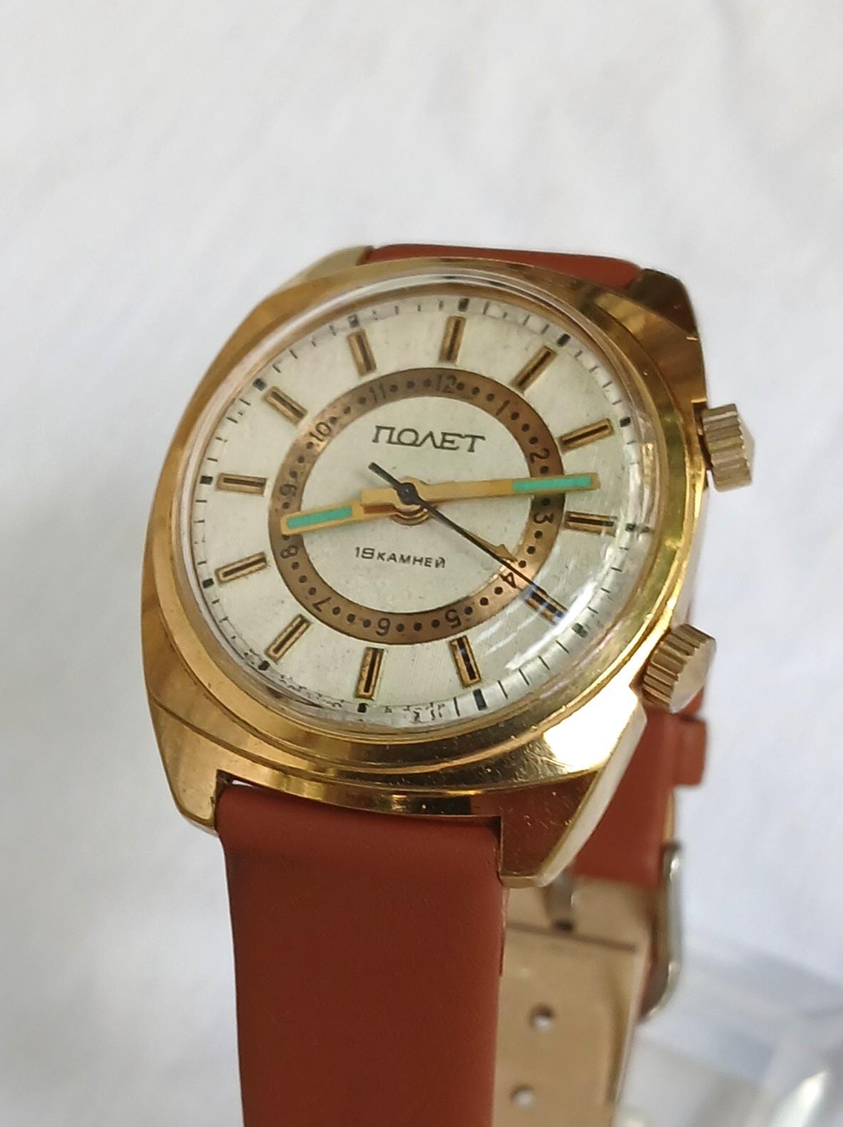 Rare watch "Poljot", Soviet watch, Signal watch, Alarm watch , gold plated watch ,Ukraine watch ,Mens watch ,Mechanical watch