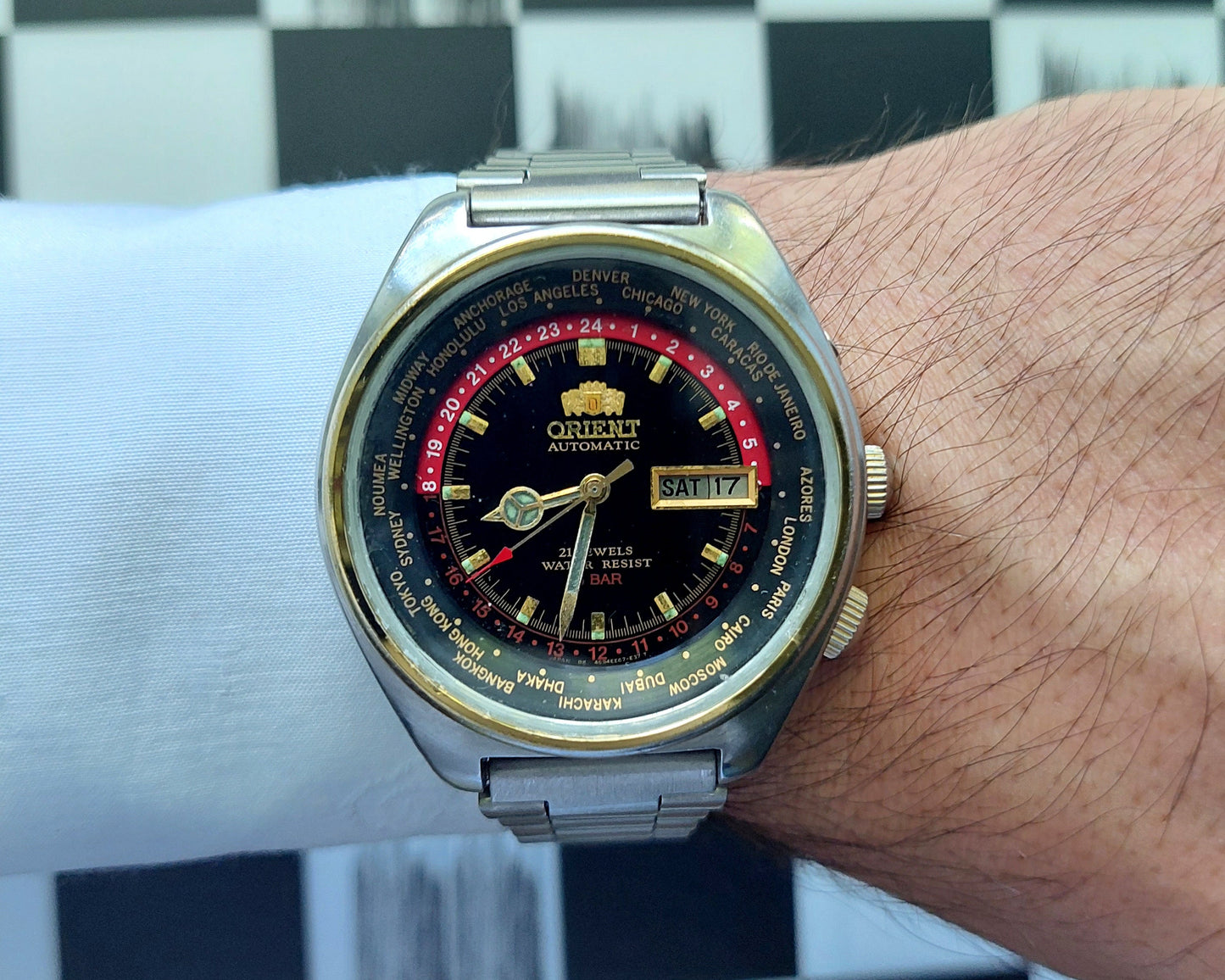 Vintage watch "Orient", gmt watch ,Japan watch ,Mens watch ,Mechanical watch, Orient Watch , Automatic watch