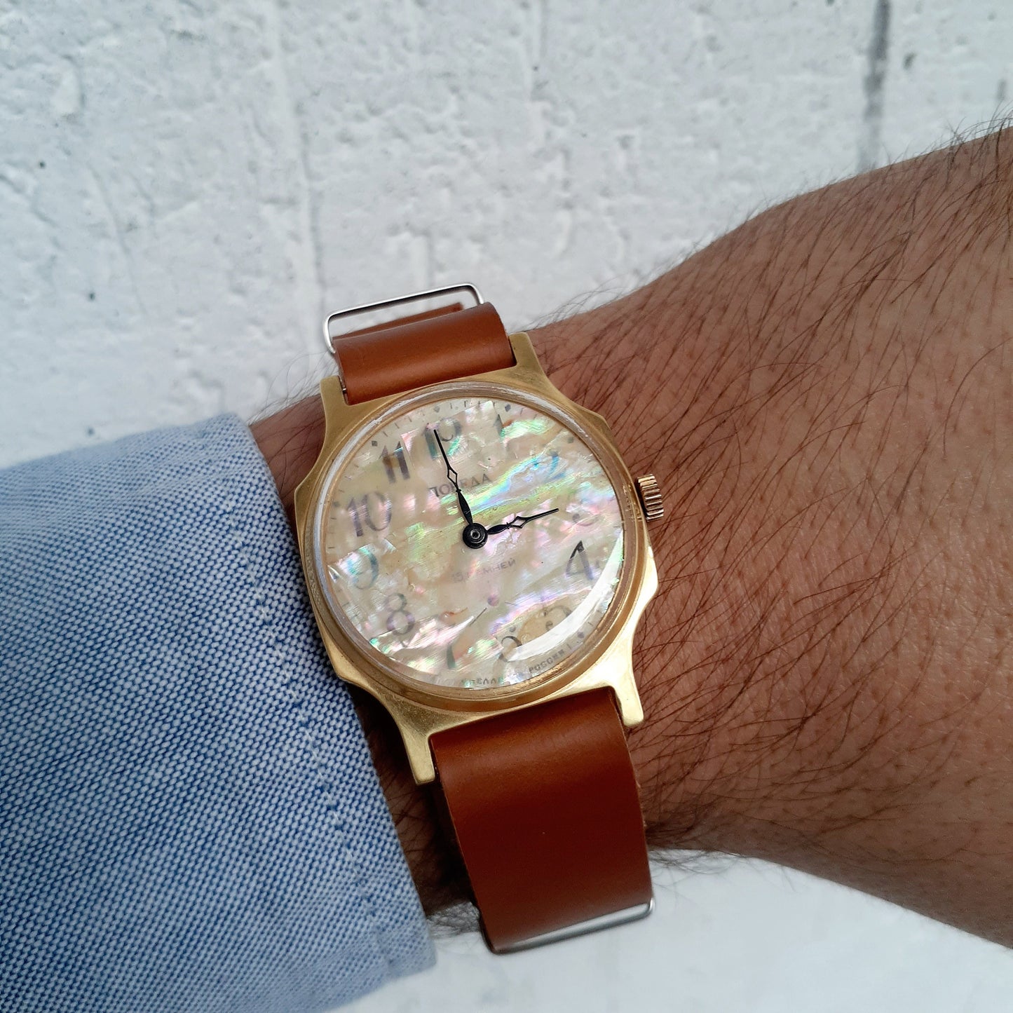 Soviet watch "Pobeda", Pearl Watch , Nacre watch , Ukraine watch, Vintage Watch ,Mens watch