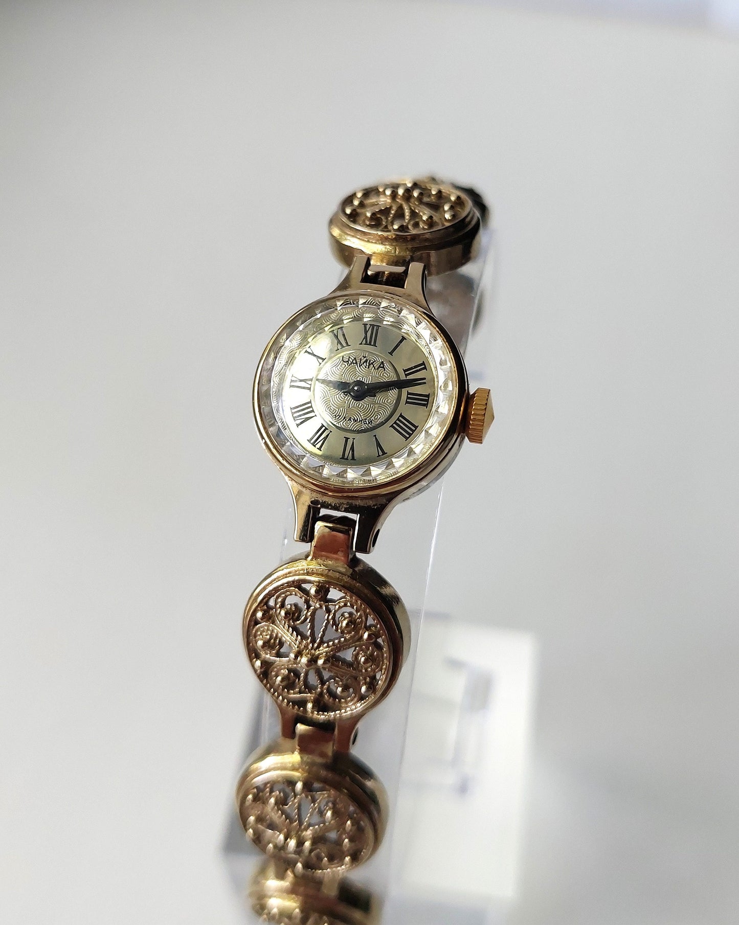Soviet watch beautiful gold plated bracelet , watch "Chaika" , Vintage Watch ,Womens watch , Mechanical watch