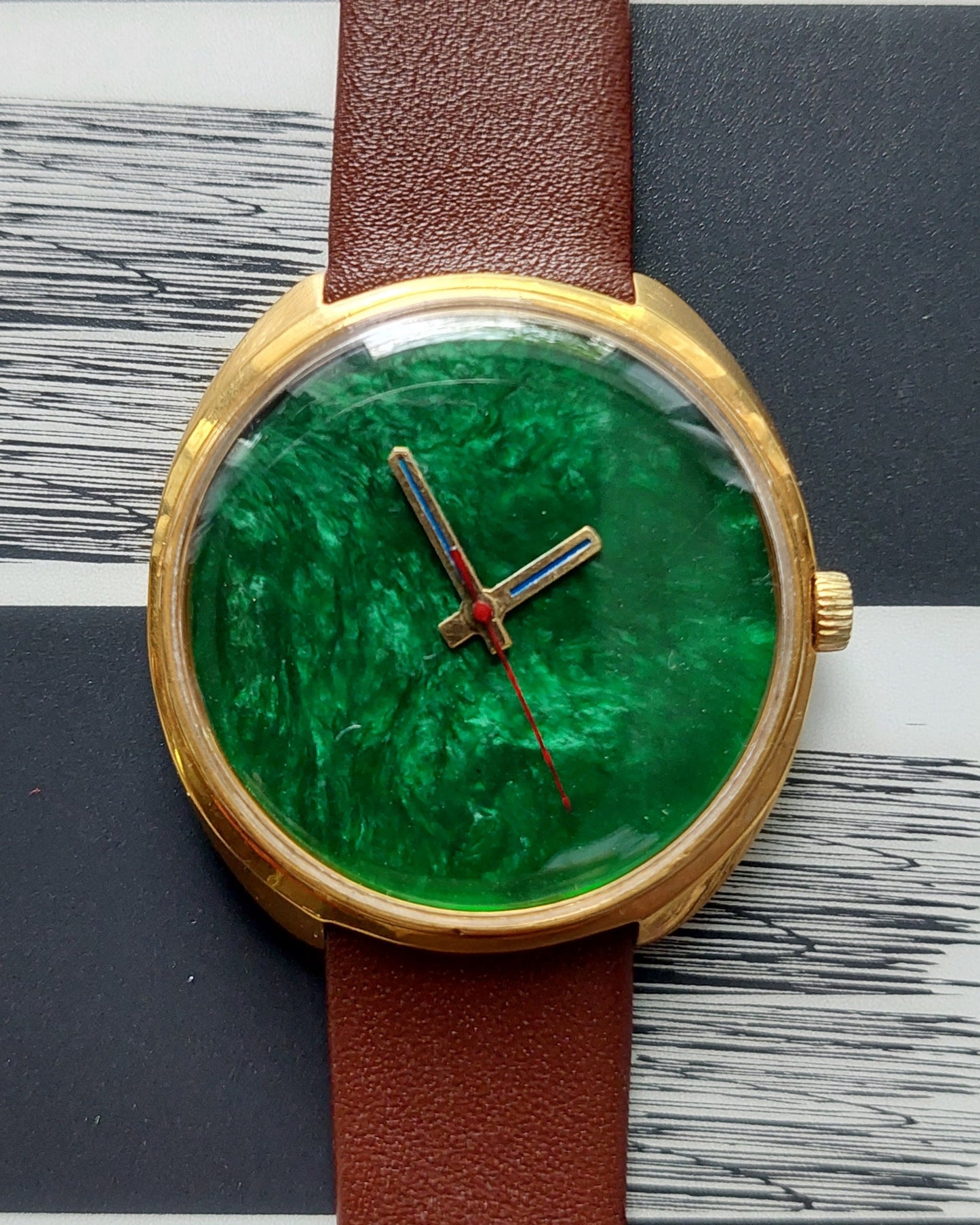 Soviet watch "Raketa" - Malachite watch, Green watch