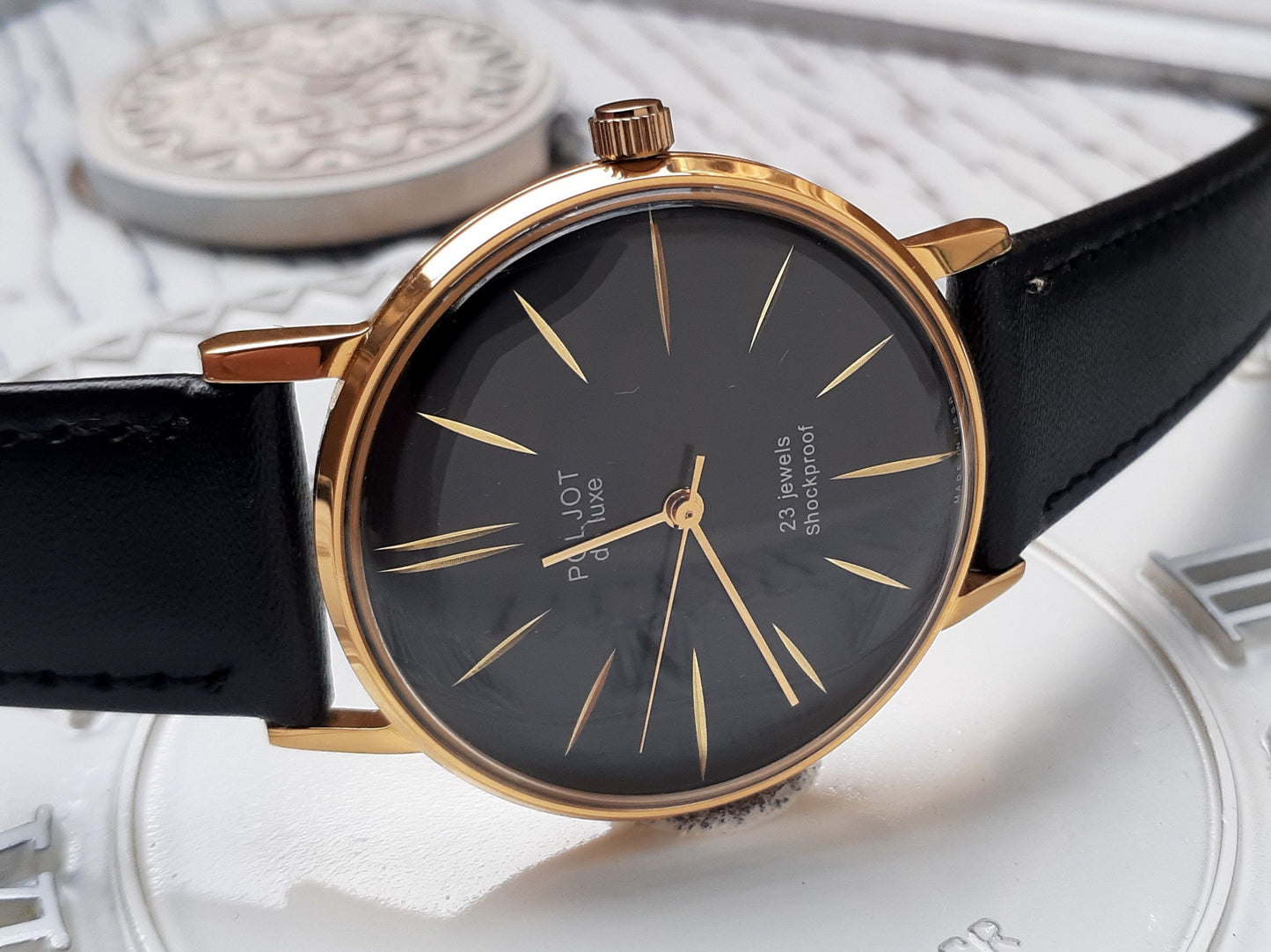 Soviet watch - "Poljot De Luxe" - Slim Watch 8mm thickness