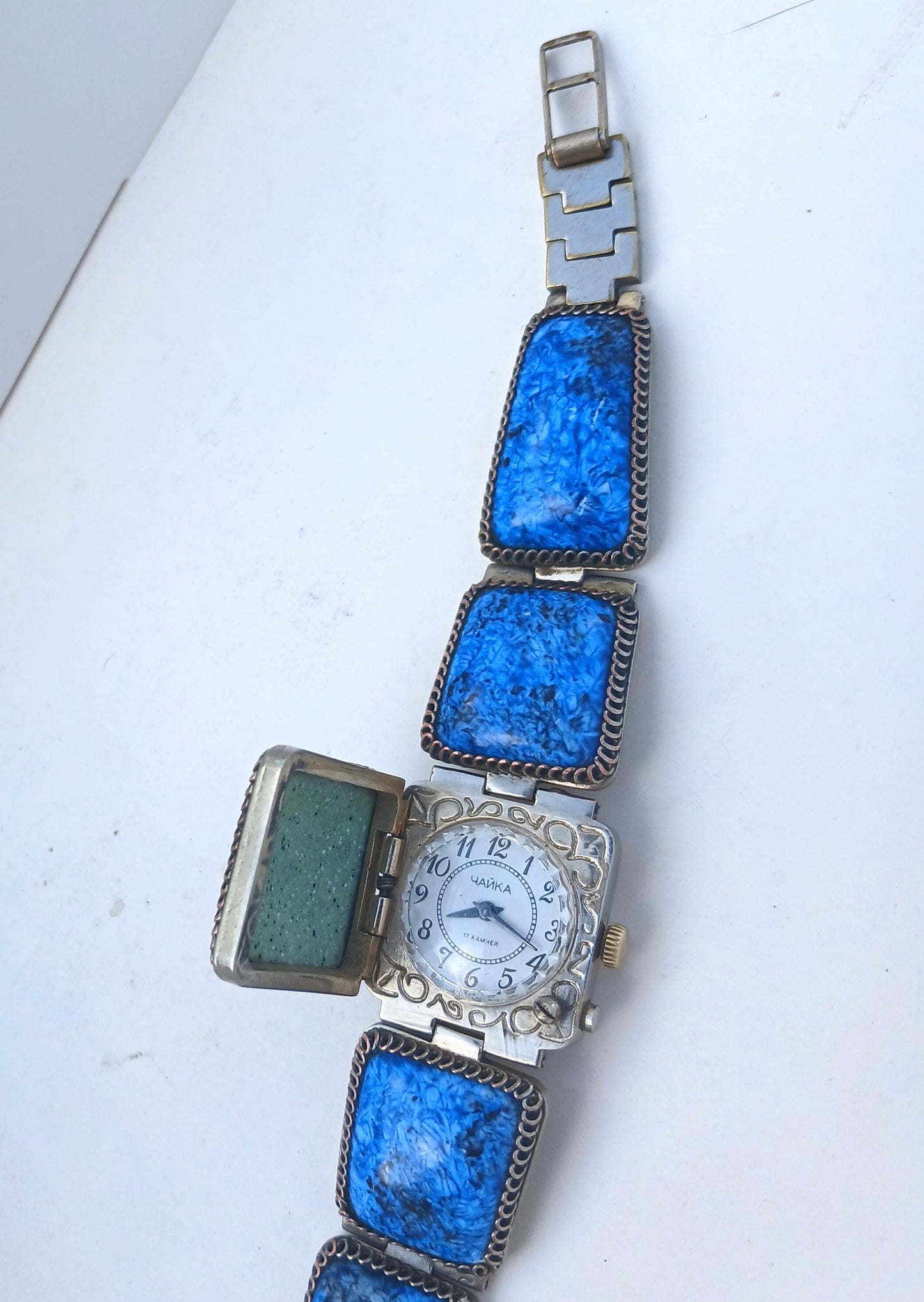 Soviet watch "Chaika" with malachite stones, Vintage Watch ,Ukraine watch ,Womens watch ,gold watch , Mechanical watch, Christmas Gift WATCH
