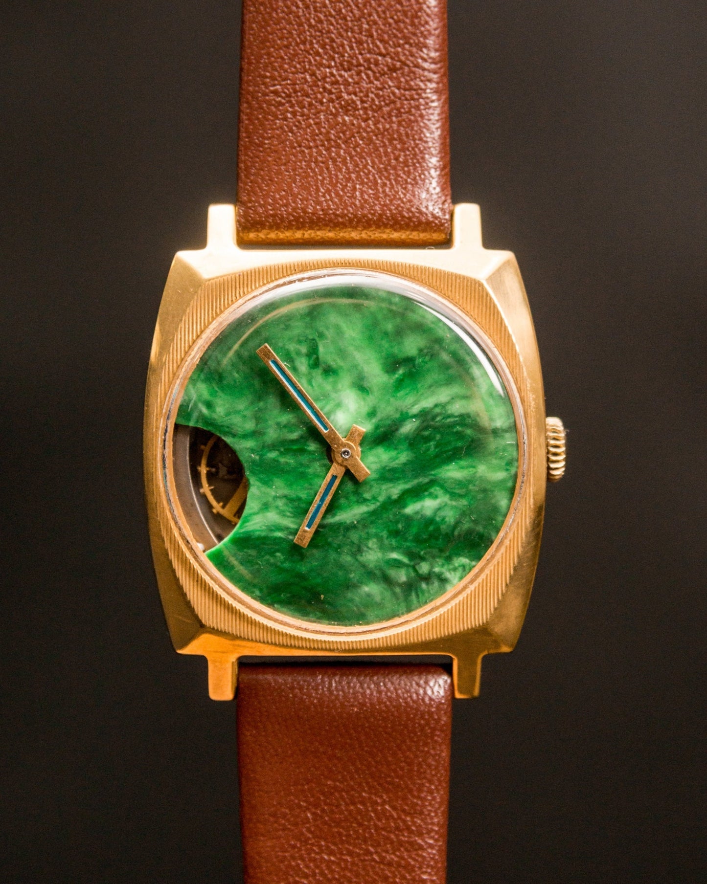 Soviet watch "Pobeda" - Malachite watch - open balance watch