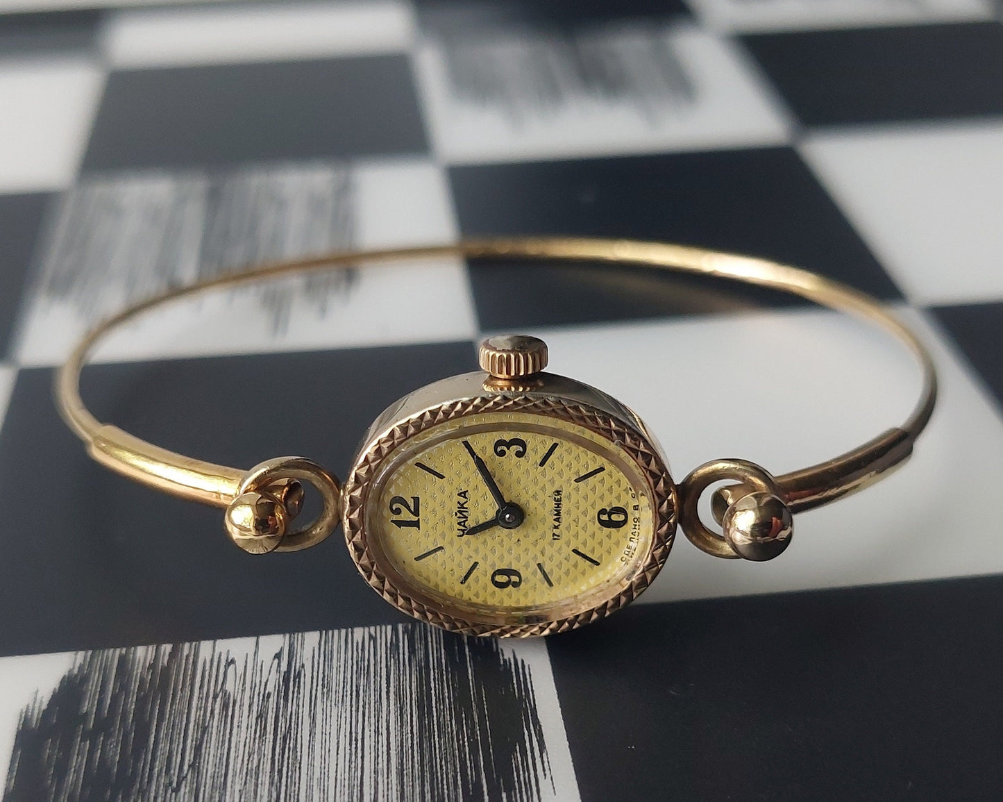 Soviet watch "Chaika" with beautiful bracelet , Vintage Watch ,Womens watch ,gold watch , Mechanical watch
