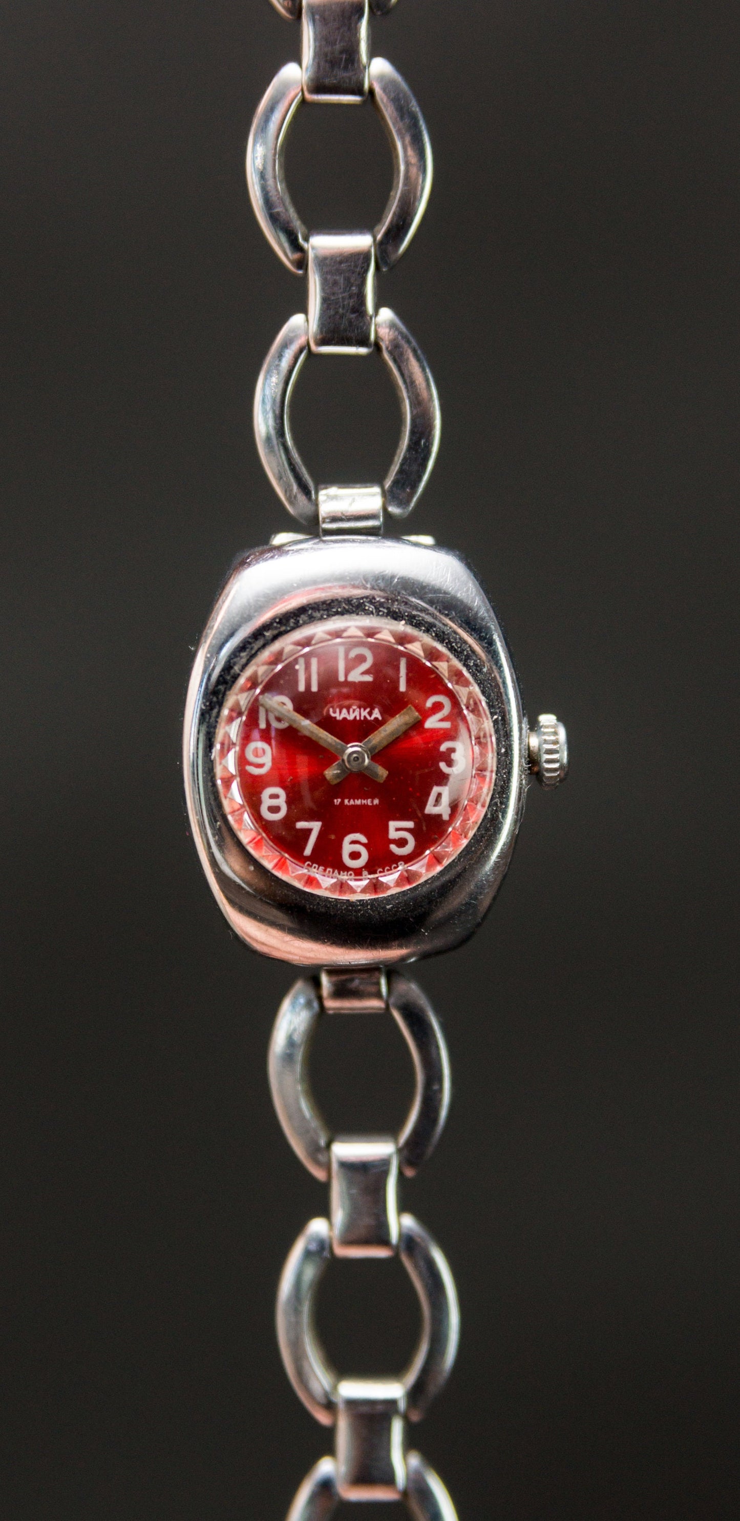 Soviet watch "Chaika", Russian watch ,Vintage Watch, Mechanical watch ,ladies watch red watch