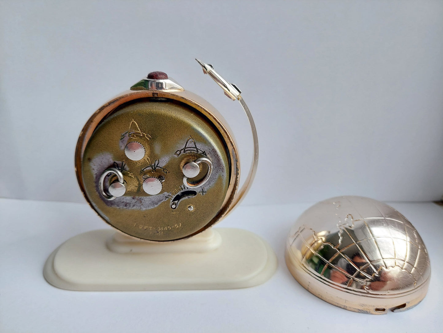 Vintage alarm clock "Earth" ,Soviet clock, Earth clock , Mechanical clock , space flight clock ,