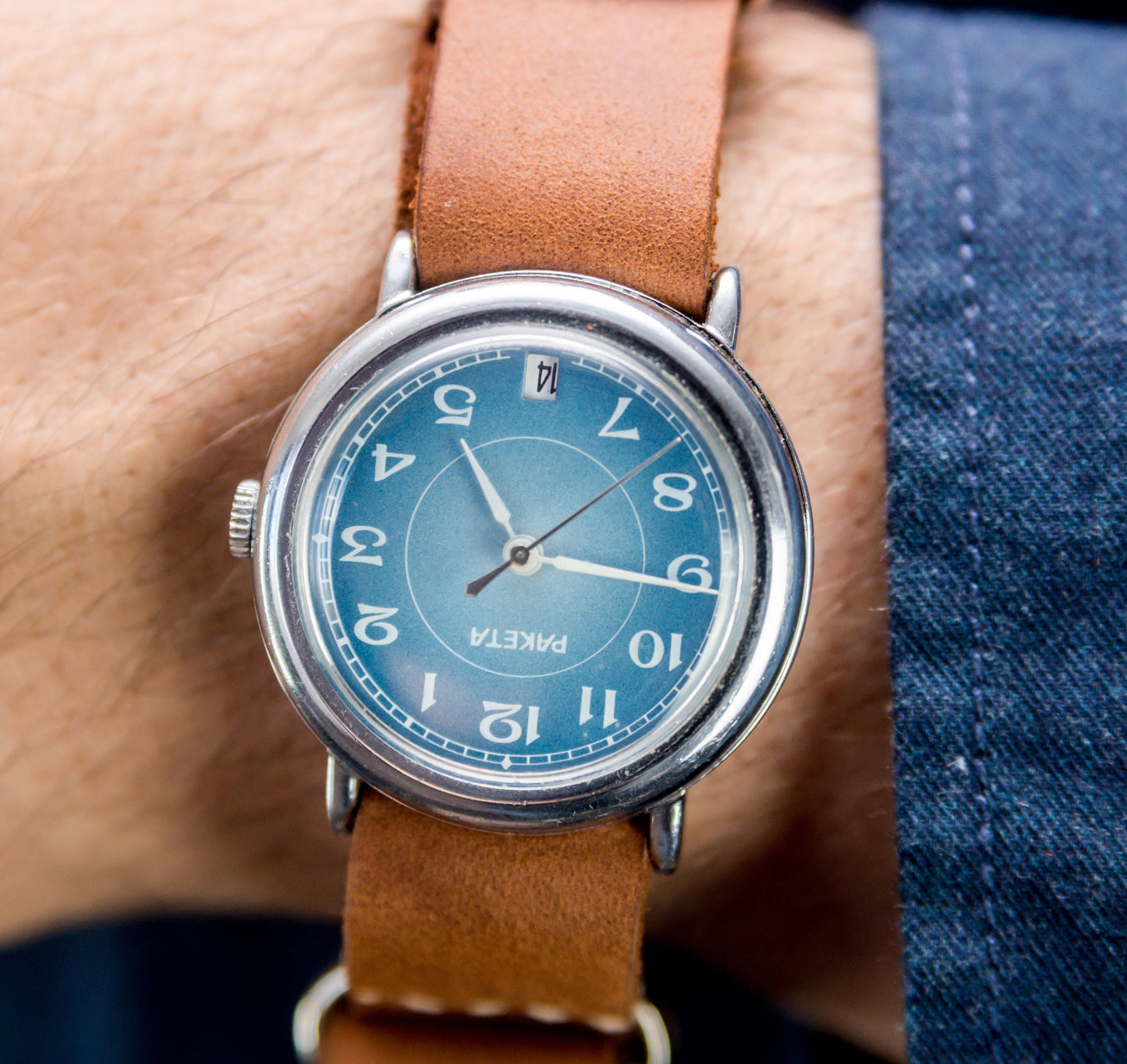 Soviet watch - "Raketa" , Vintage Watch, blue watch