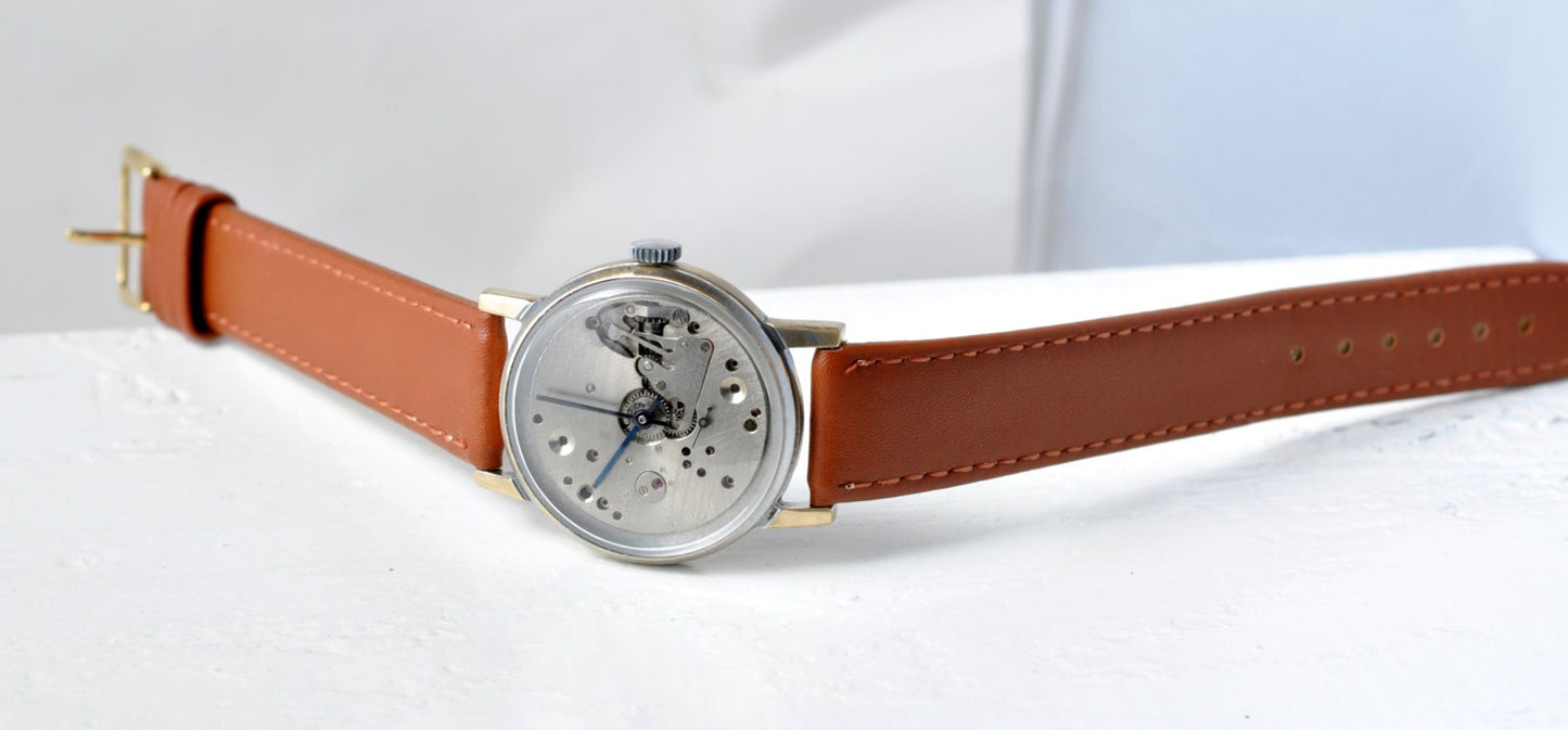 Skeleton Watch ,Soviet watch ,Ukraine watch ,Vintage Watch ,Mens watch ,Mechanical watch, classic watch- USSR Vintage