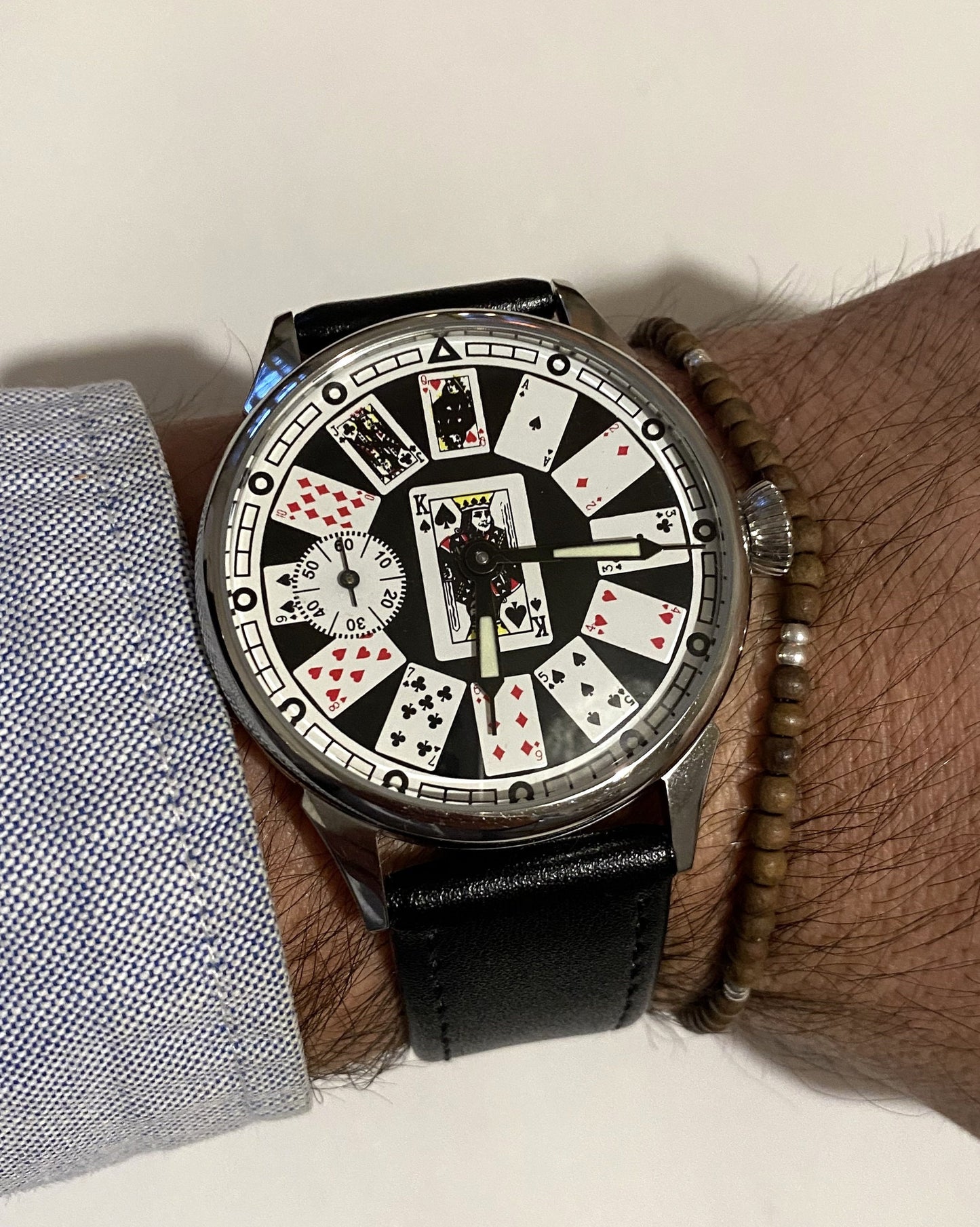Soviet watch "Casino" with poker face, poker watch, vintage watch, Casino watch