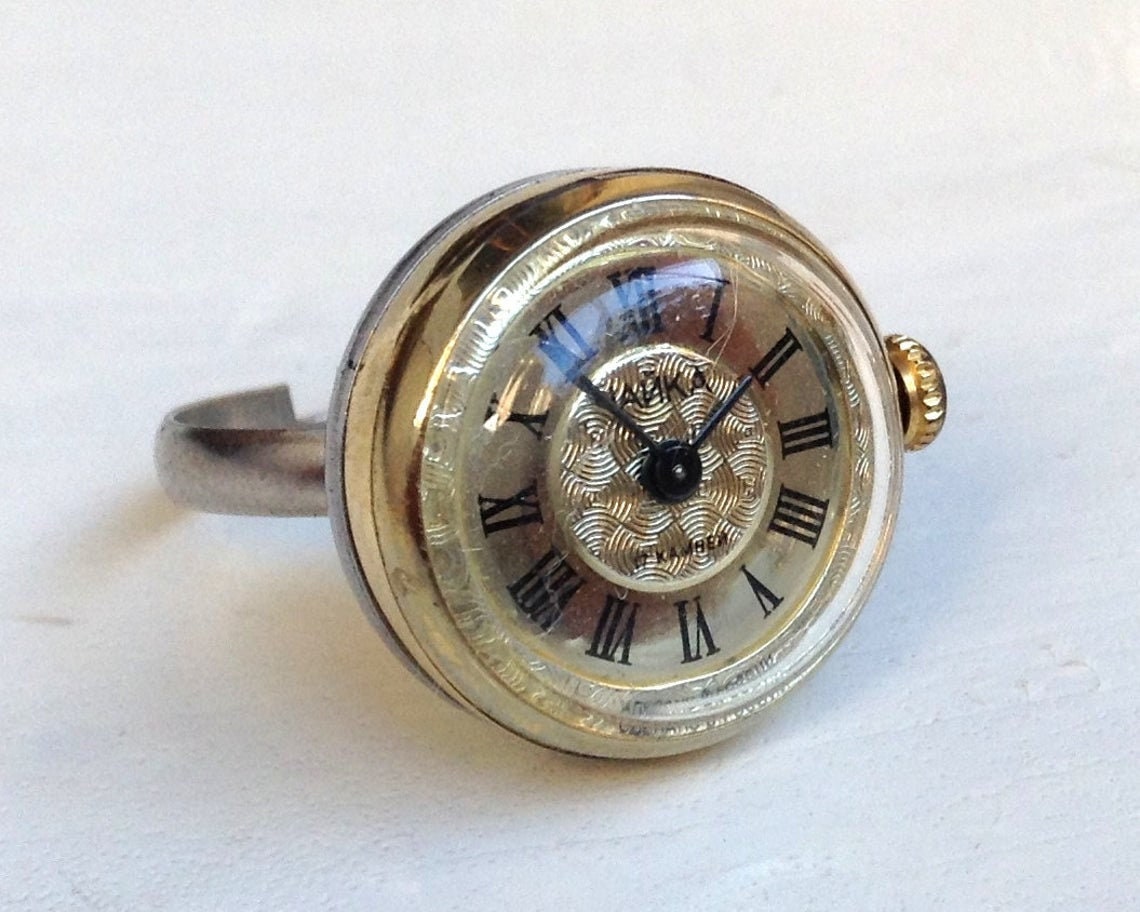 Vintage watch ring "Chaika", ring watch ,Soviet watch, ladies watch montre femme
