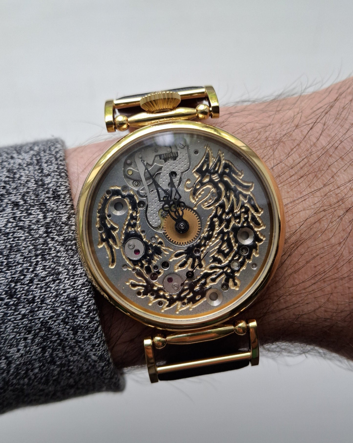 Soviet watch "Molnija"- Dragon watch, Engraved watch, Personalized watch