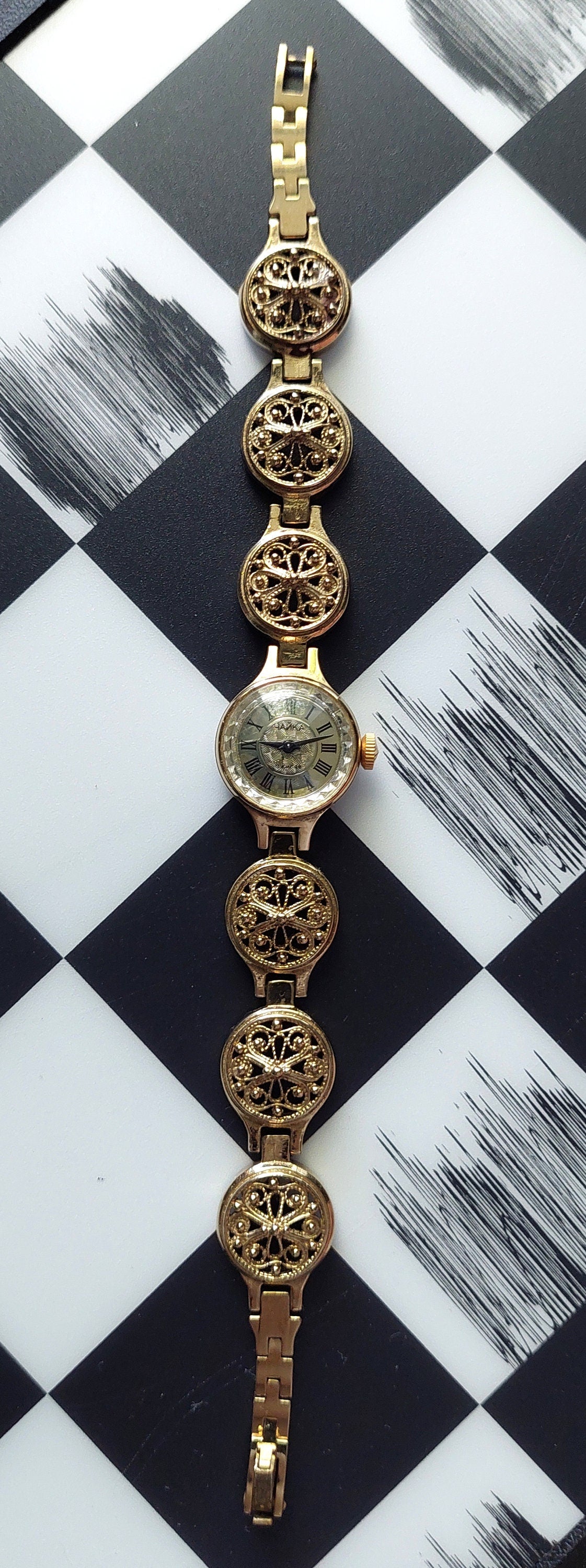 Soviet watch beautiful gold plated bracelet , watch "Chaika" , Vintage Watch ,Womens watch , Mechanical watch