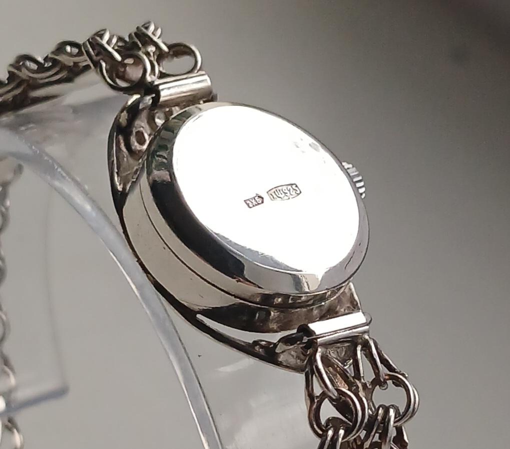 Sterling silver watch, Soviet watch "Chaika" ,Vintage Watch,