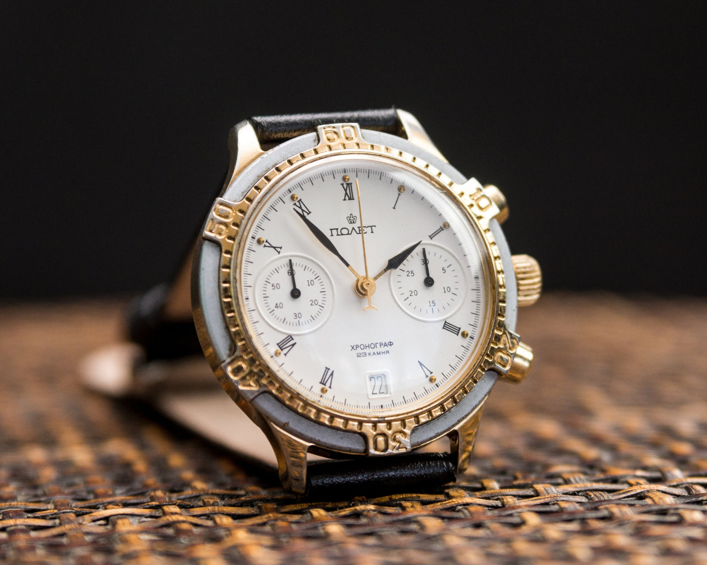 Chronograph "Poljot", Soviet watch Vintage Watch Gilded Watch Ukraine watch Mens watch Mechanical watch watch, air force watch