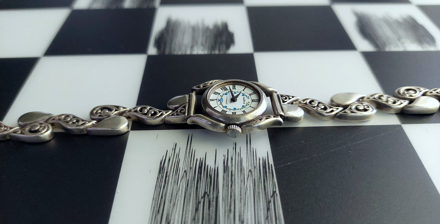 Soviet watch "Chaika" ,Vintage Watch, Sterling silver watch