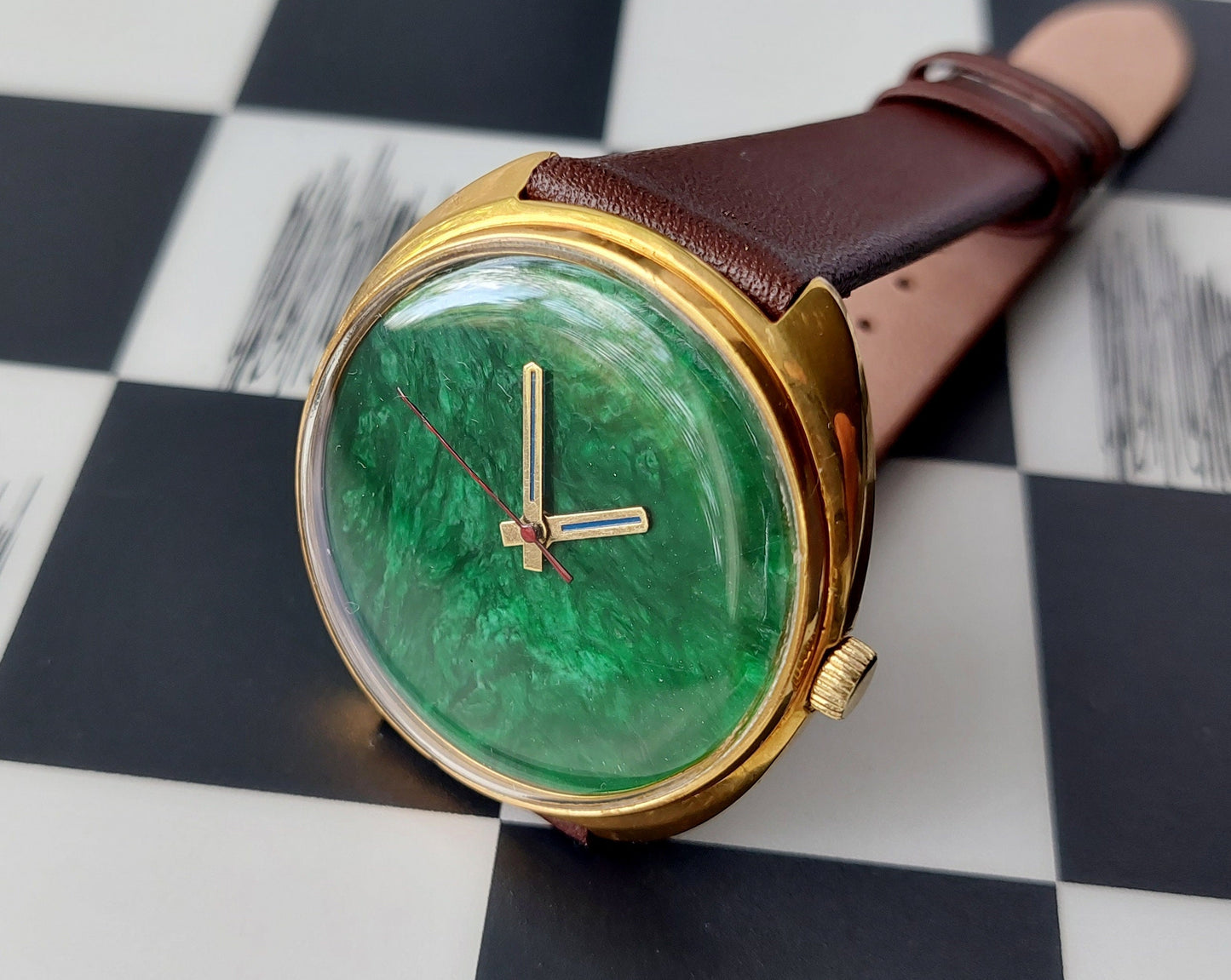 Soviet watch "Raketa" - Malachite watch, Green watch
