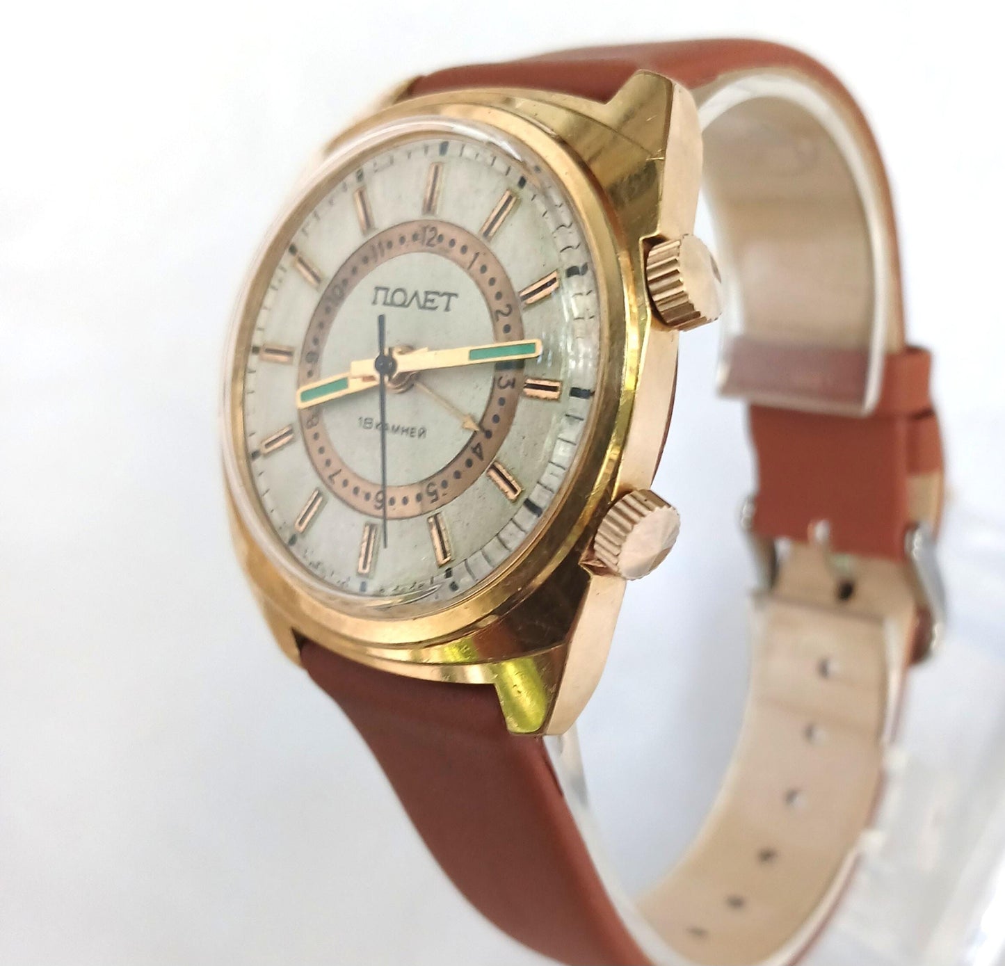 Rare watch "Poljot", Soviet watch, Signal watch, Alarm watch , gold plated watch ,Ukraine watch ,Mens watch ,Mechanical watch