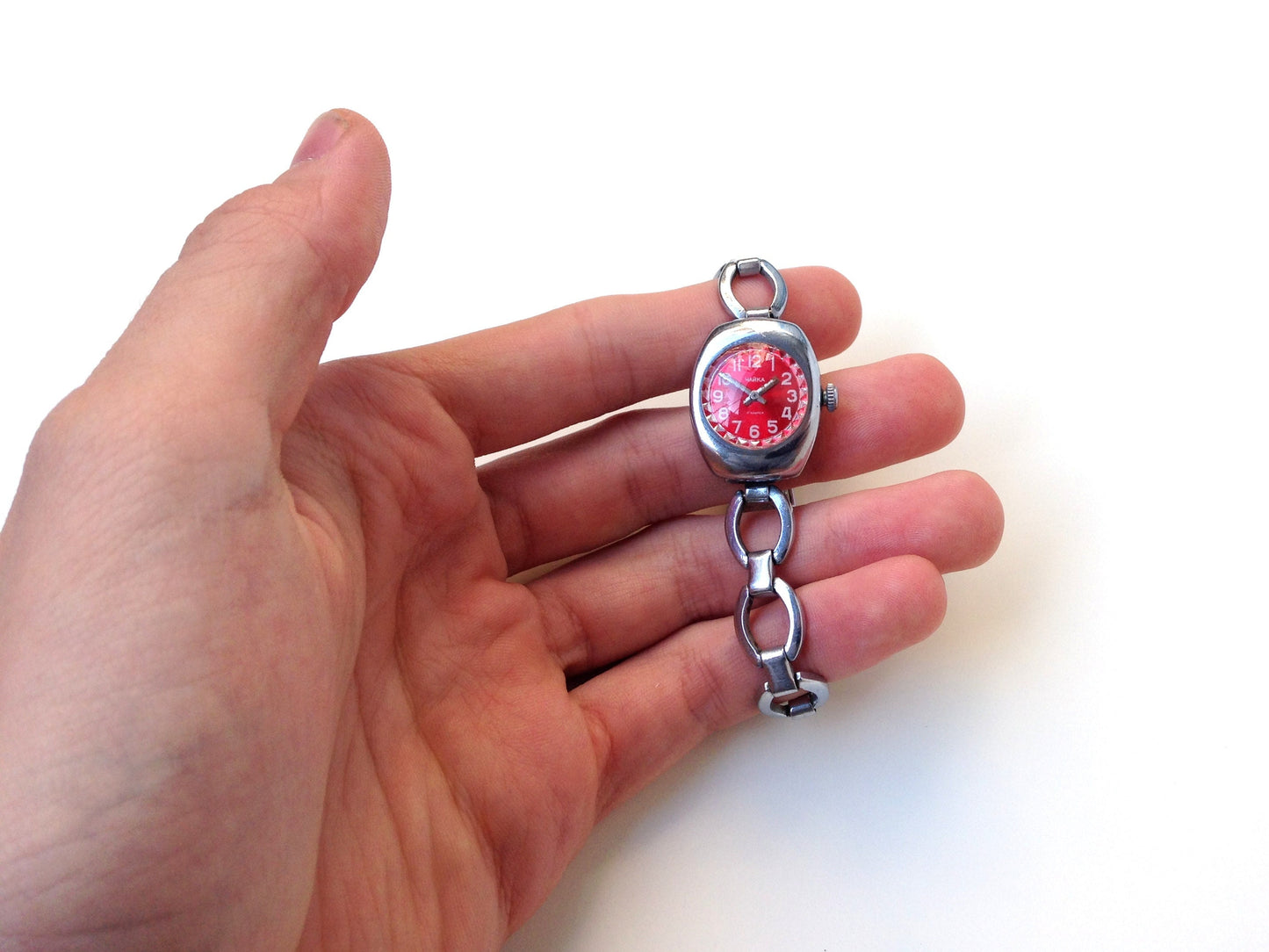 Soviet watch "Chaika", Russian watch ,Vintage Watch, Mechanical watch ,ladies watch red watch
