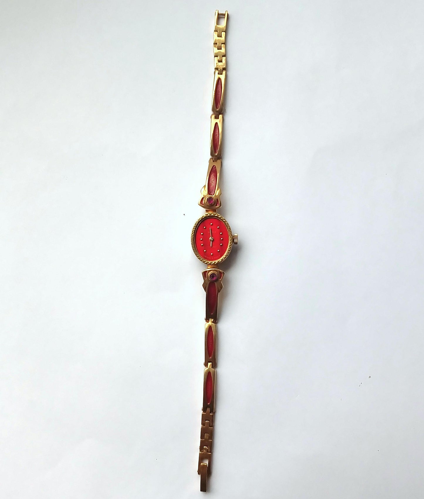 Soviet watch - "Chaika" with ruby stones in bracelet