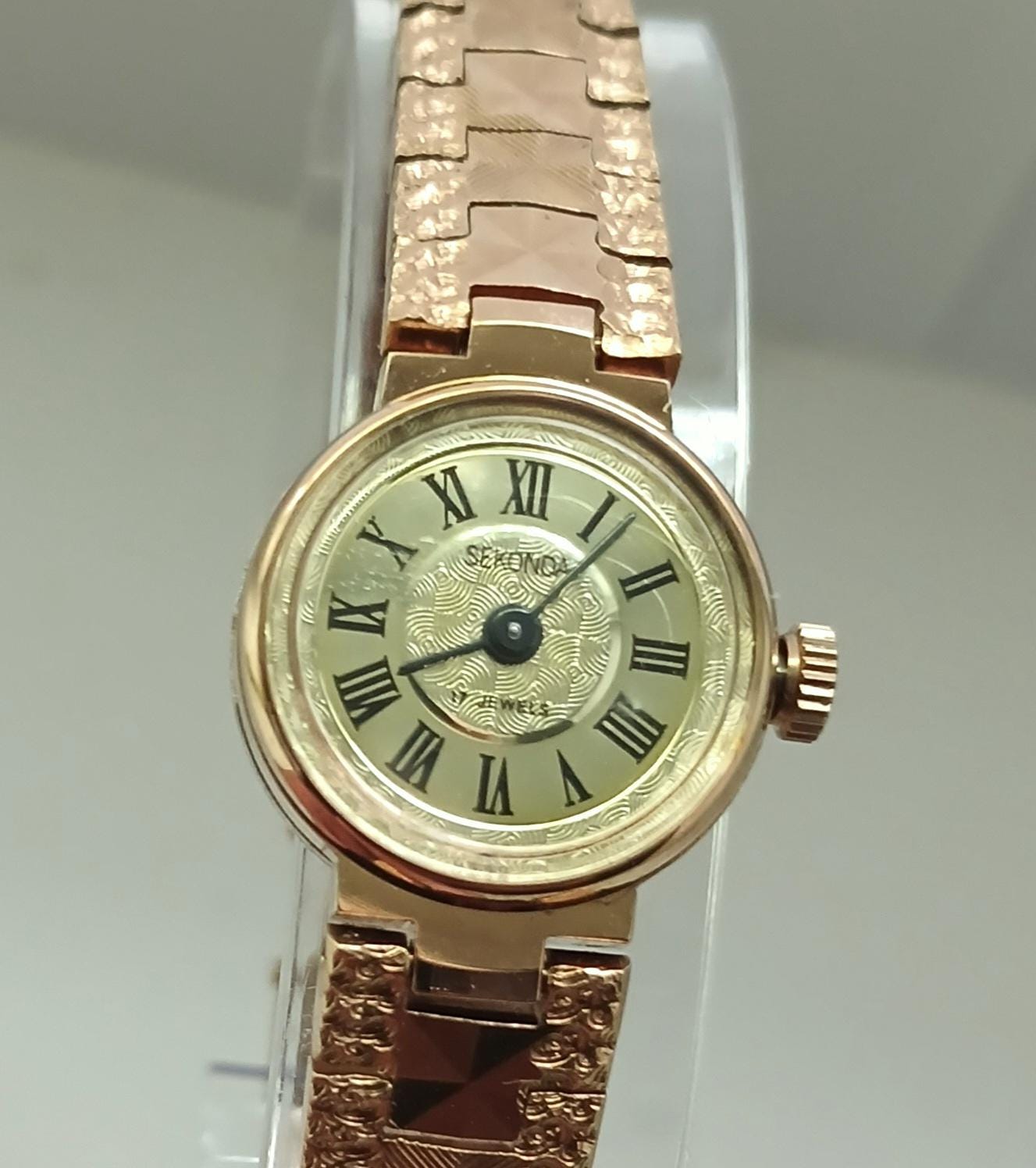 Soviet watch with box and papers , watch "Chaika" , Vintage Watch ,Womens watch ,gold plated watch , Mechanical watch
