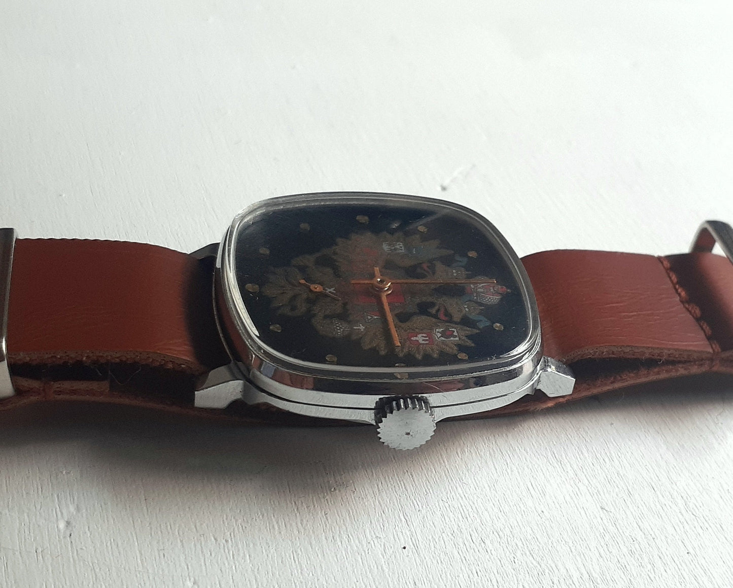 Soviet watch "Pobeda" , Two-headed eagle watch, Ukraine watch-Mens watch -Mechanical watch- men's wristwatch working