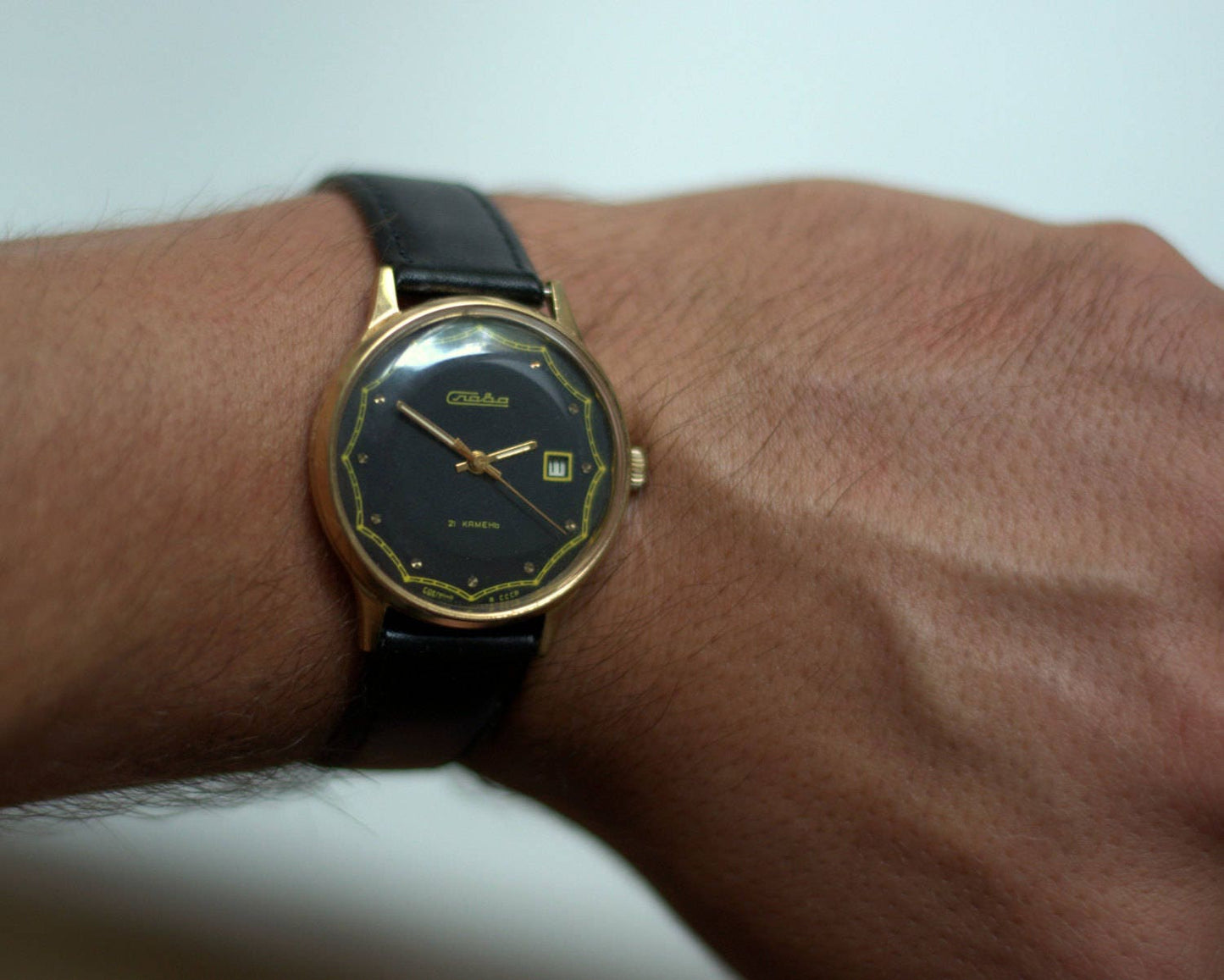 Soviet watch "Slava" ,Vintage Watch ,Gilded watch ,Mechanical watch