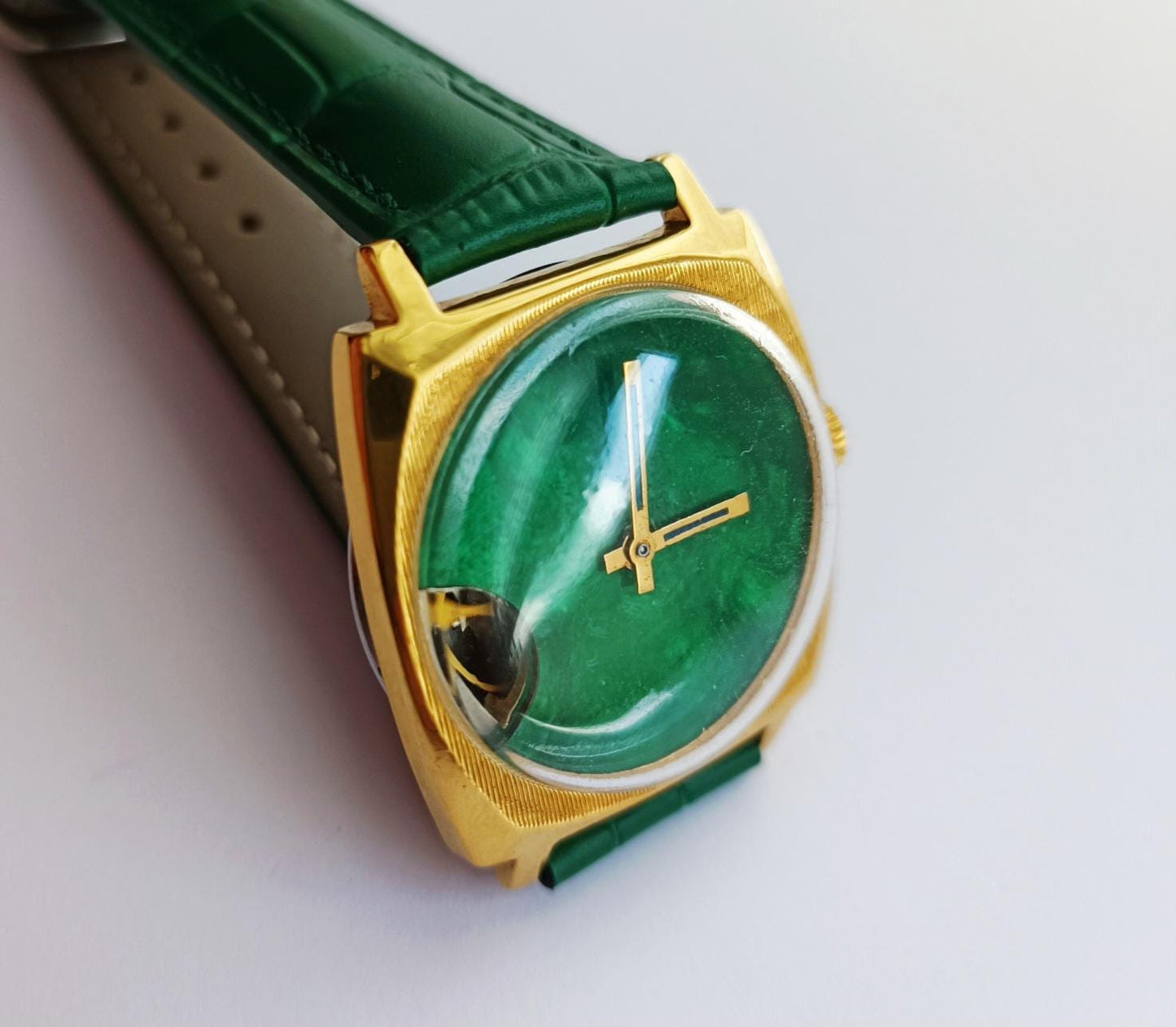 Soviet watch "Pobeda" - Malachite watch - open balance watch