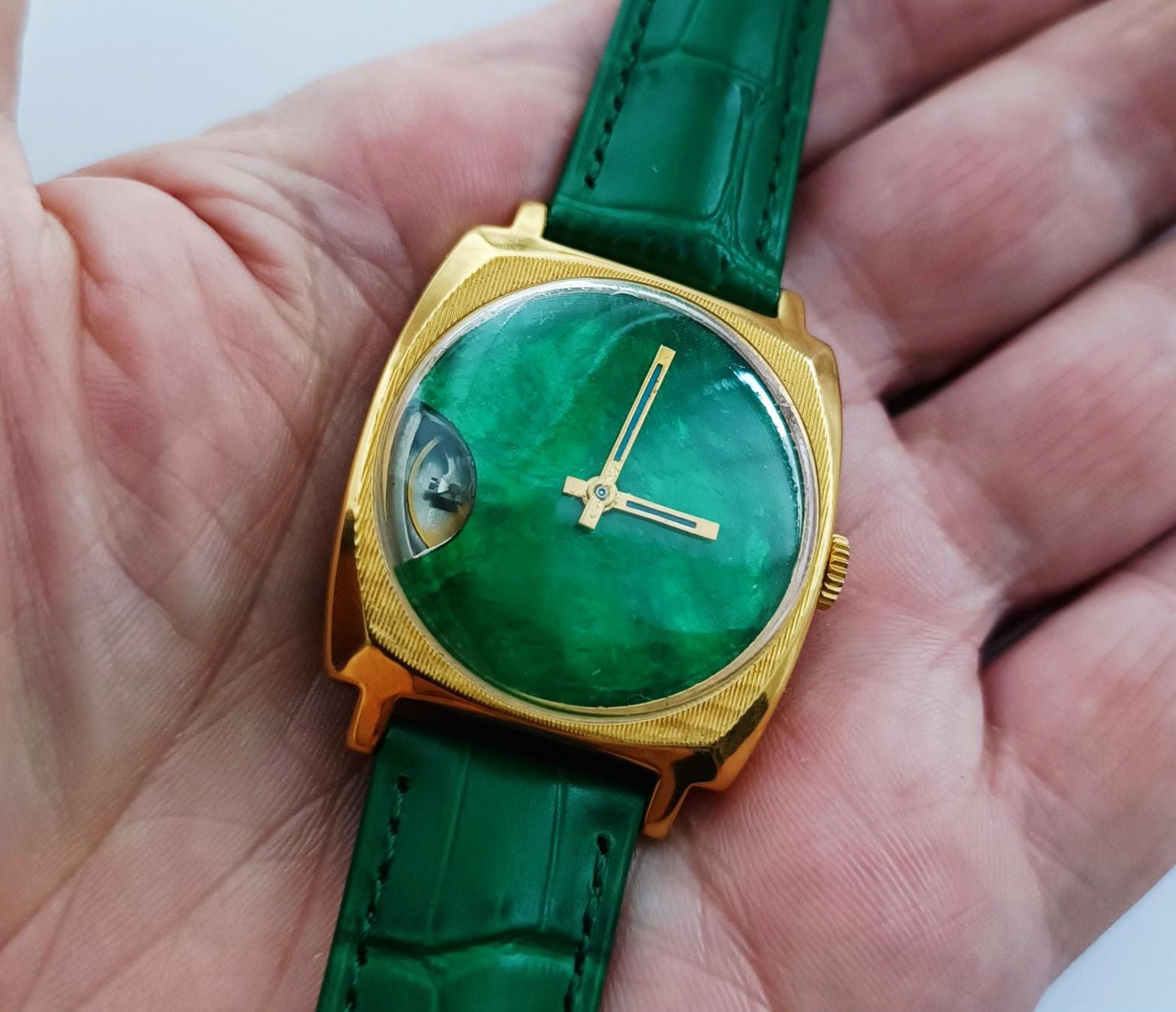 Soviet watch "Pobeda" - Malachite watch - open balance watch
