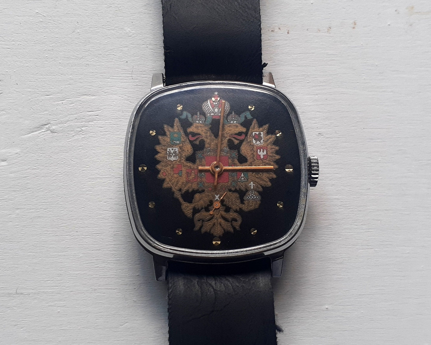 Soviet watch "Pobeda" , Two-headed eagle watch, Ukraine watch-Mens watch -Mechanical watch- men's wristwatch working