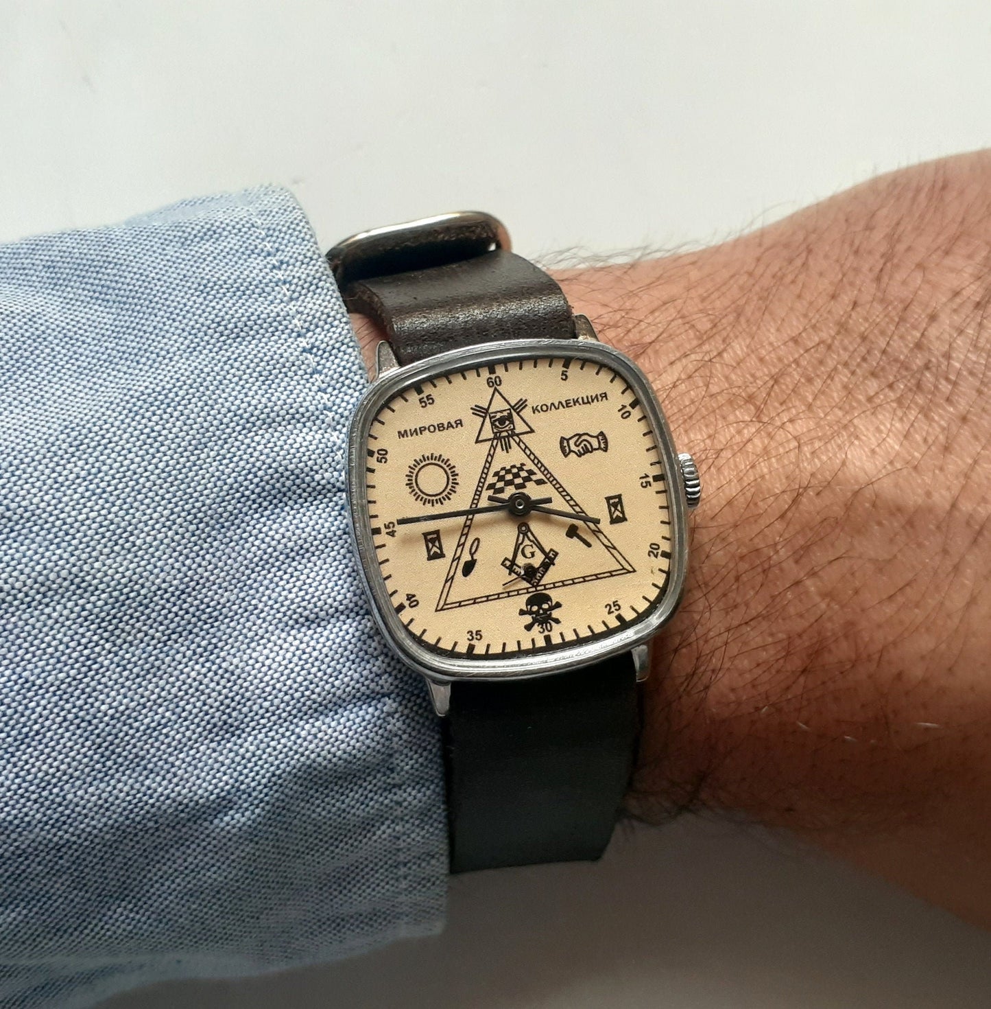 Masonic watch, Soviet watch "Signs of Masons" , Ukraine watch, Vintage Watch ,Mens watch