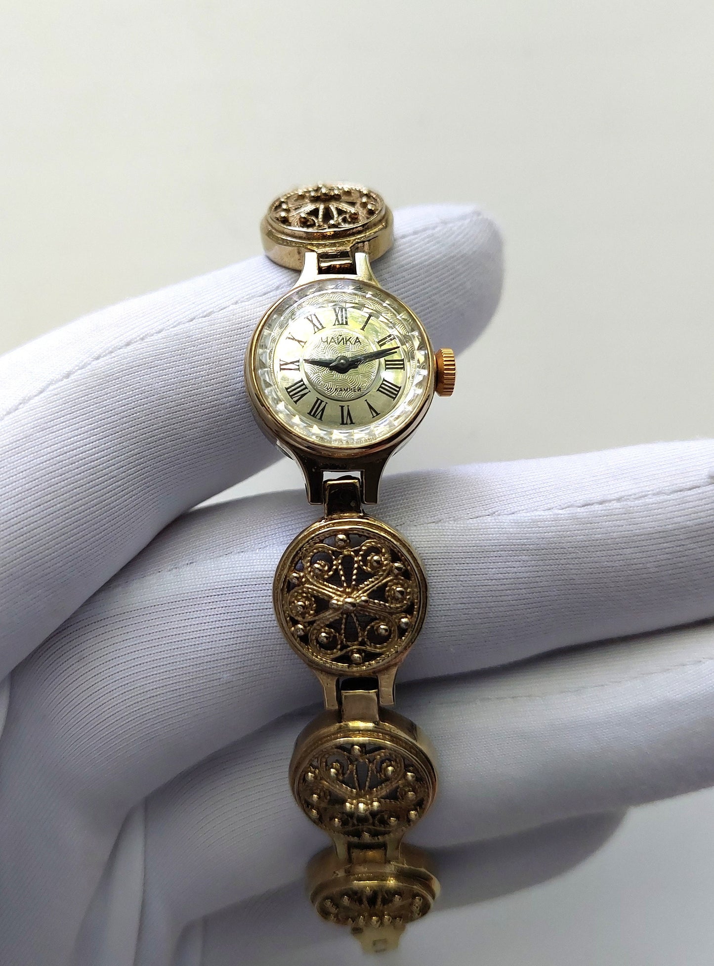 Soviet watch beautiful gold plated bracelet , watch "Chaika" , Vintage Watch ,Womens watch , Mechanical watch